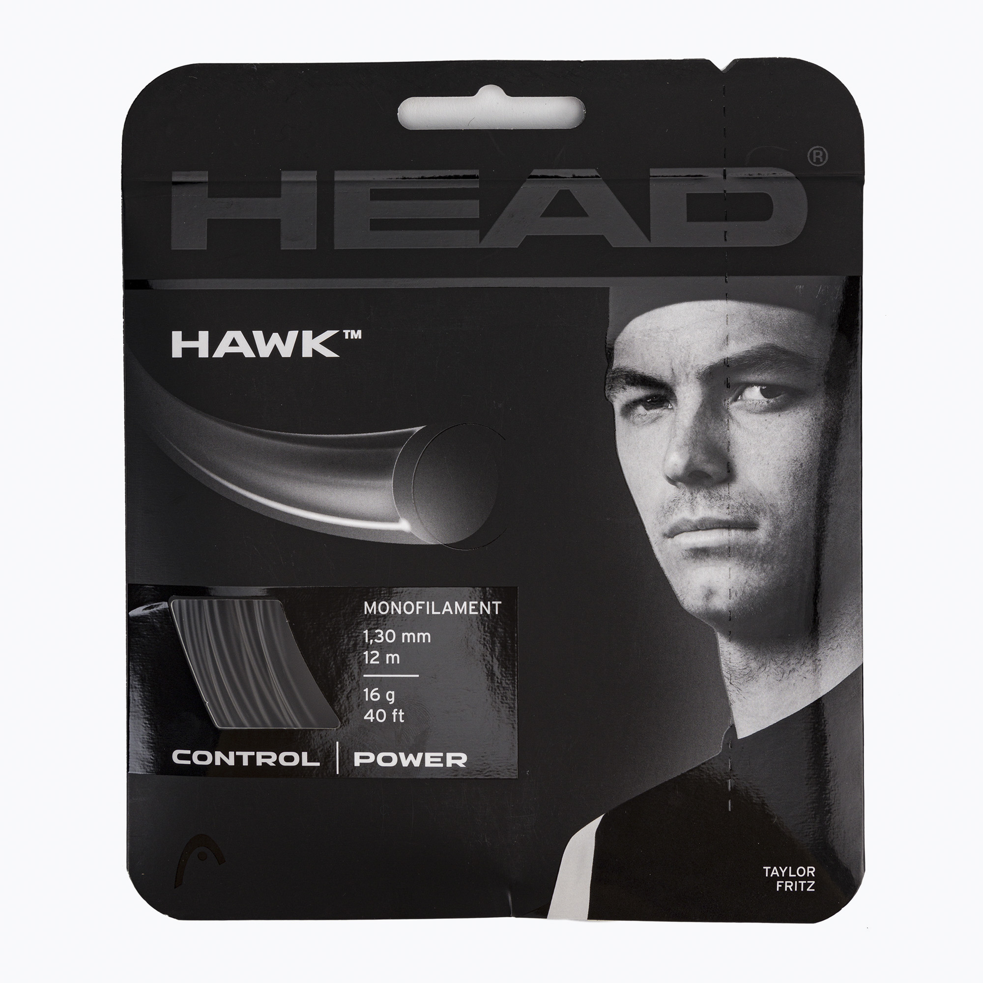 Tenisová struna HEAD Hawk 12 m čierna 281103