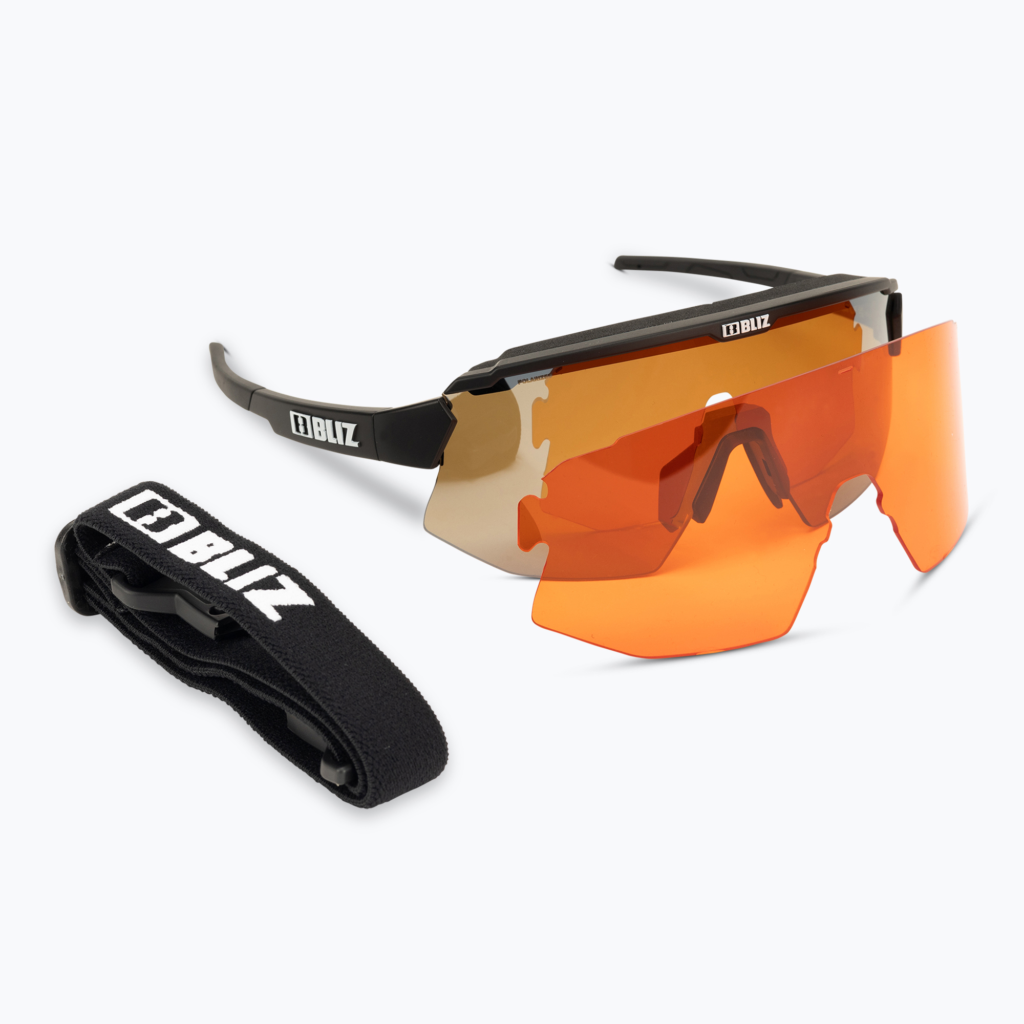 Cyklistické okuliare Bliz Breeze Polarized S3+S2 matné čierne/hnedé strieborné zrkadlo/základné oranžové (Breeze Polarized S3+S2 52202-11)