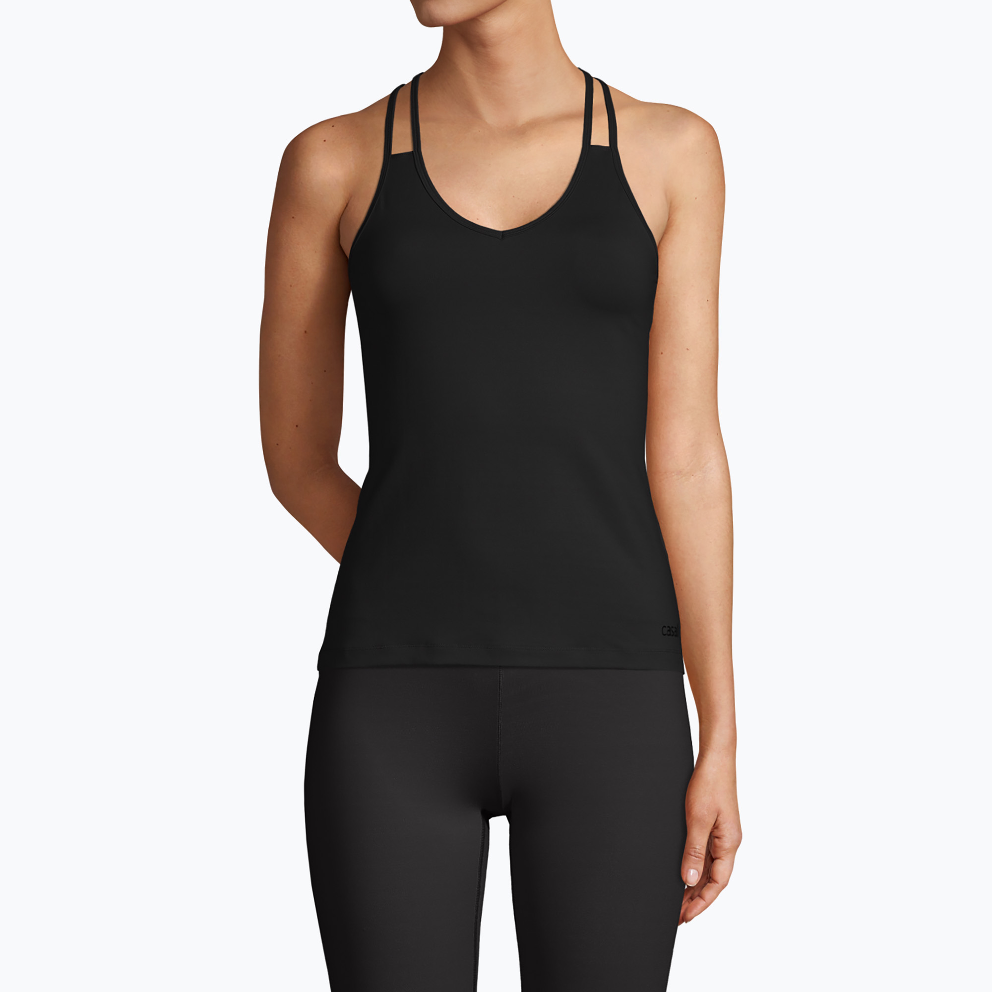 Casall Dámske tréningové tielko s výstrihom do V čierne 22154 (V-Neck Racerback 901 22154)
