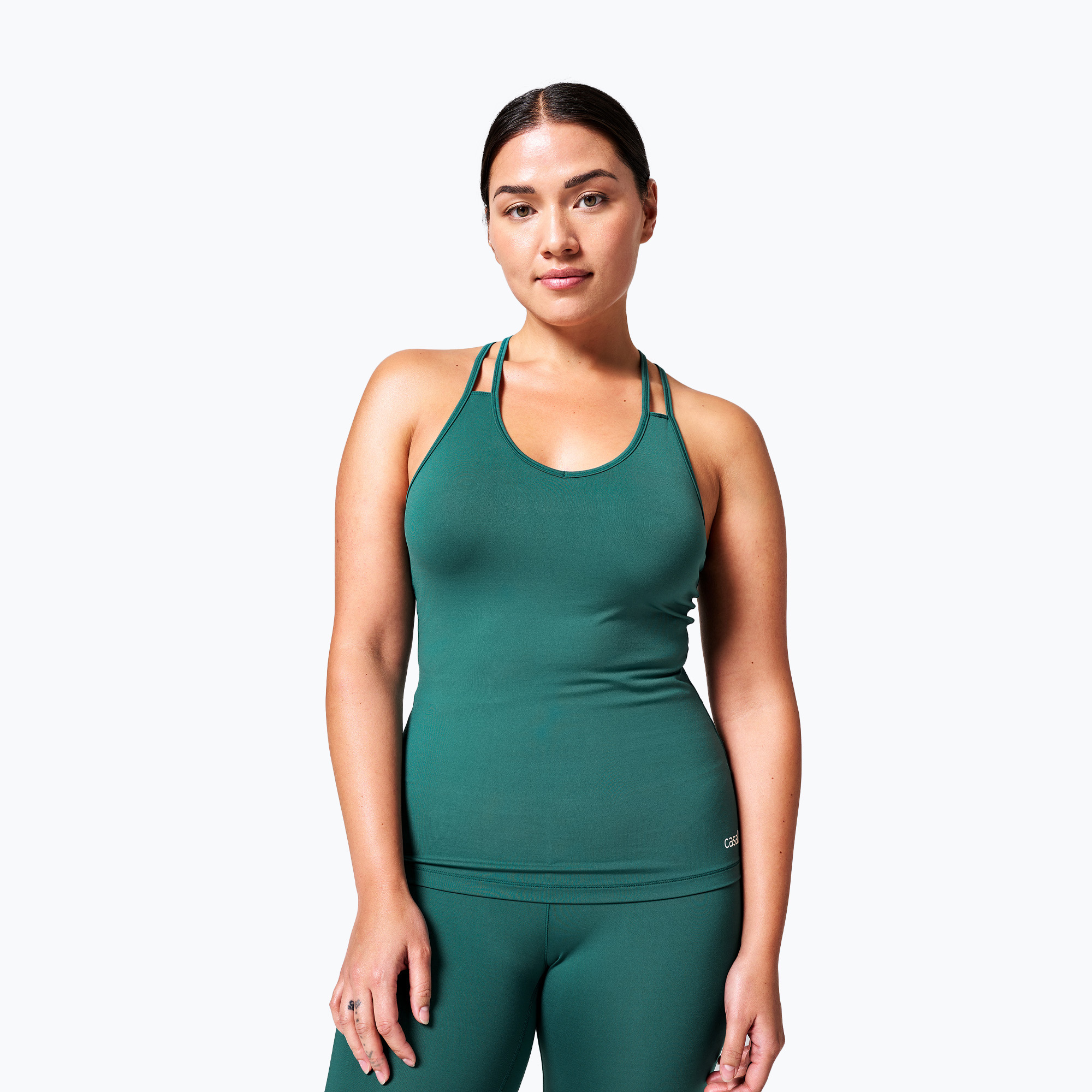 Casall dámske tréningové tielko s výstrihom do V zelená 22154 (V-Neck Racerback 412 22154)