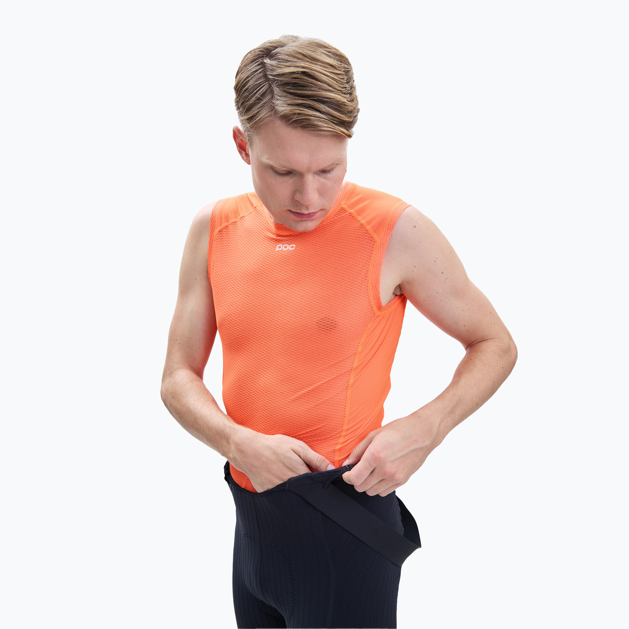 Pánsky cyklistický dres POC Essential Layer zink oragne (Essential Layer 58221)