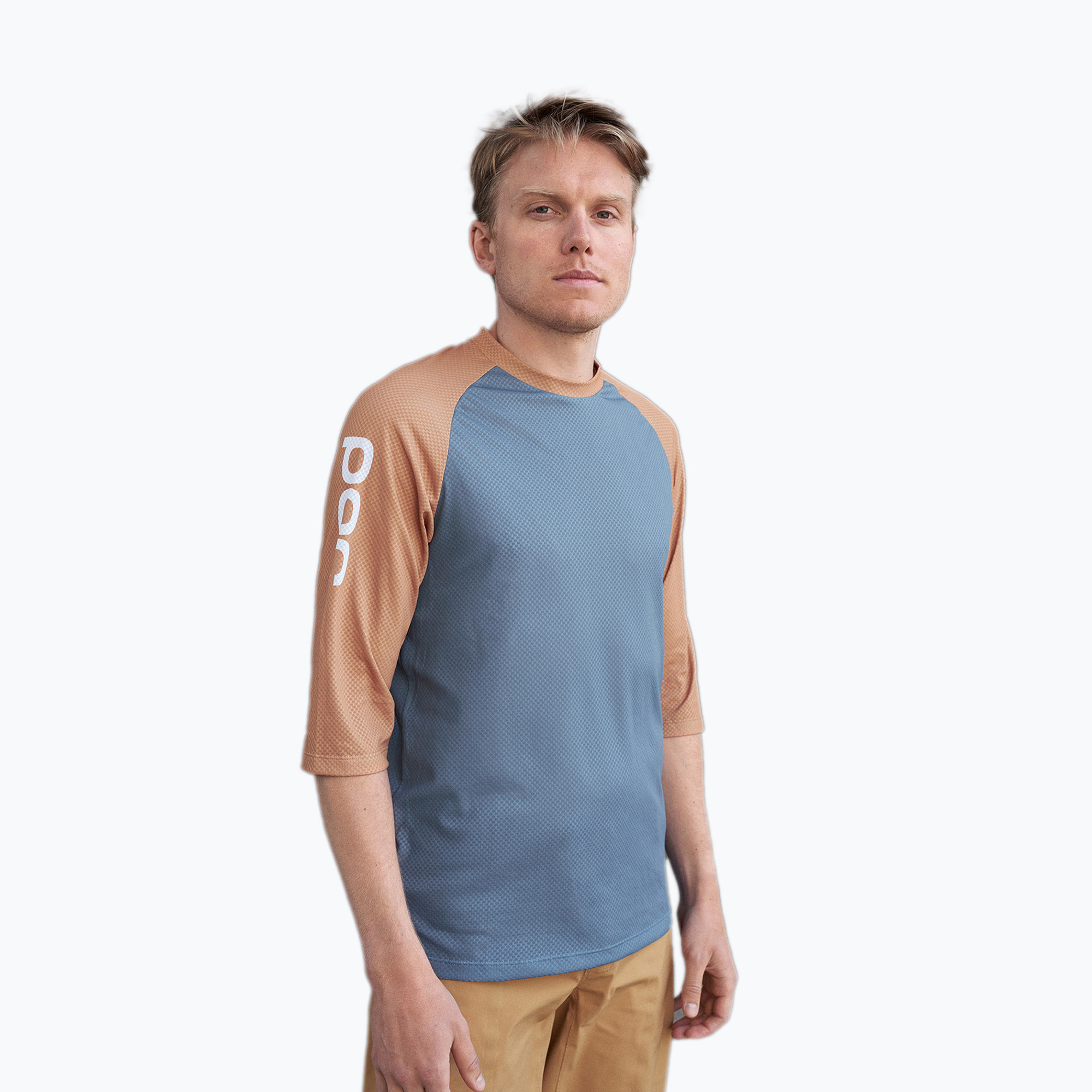 Pánsky cyklistický dres POC MTB Pure 3/4 calcite blue/aragonite brown (MTB Pure 3/4 52833)