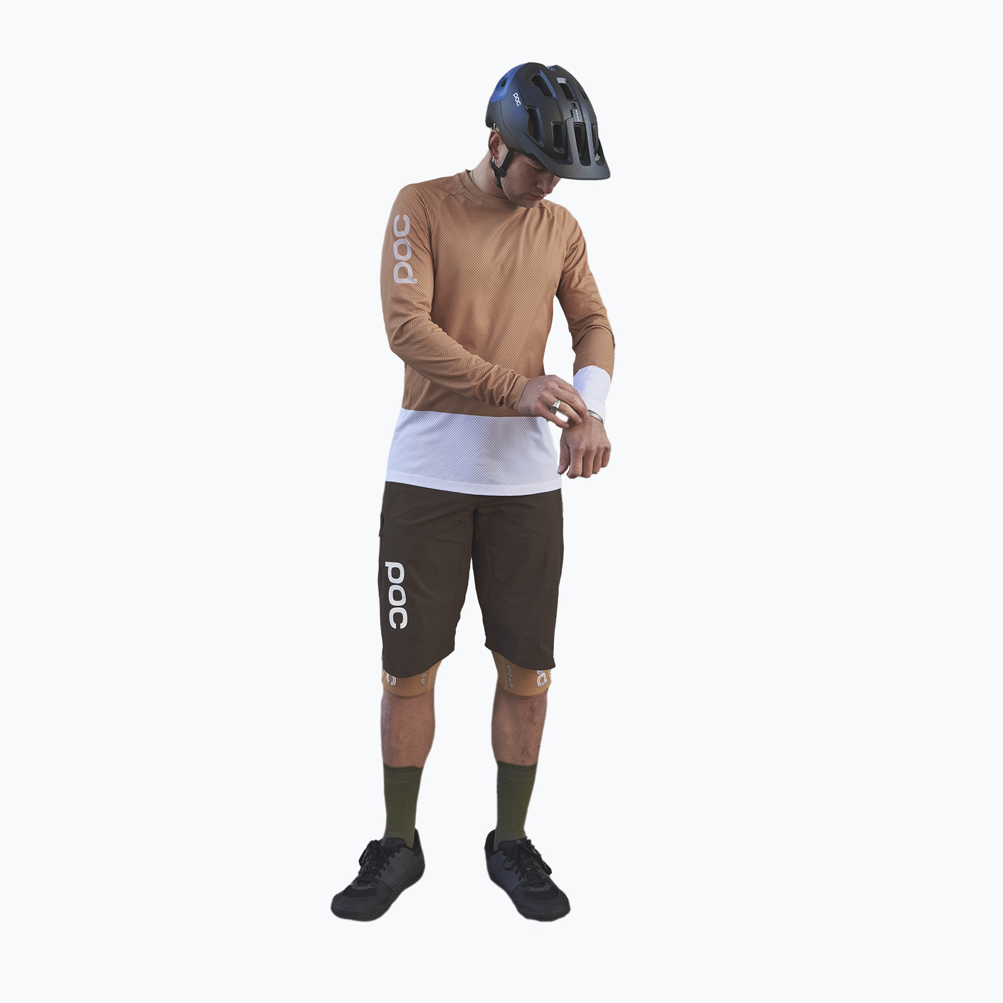 Pánske cyklistické oblečenie s dlhým rukávom POC MTB Pure aragonite brown/hydrogen white (MTB Pure 52844)