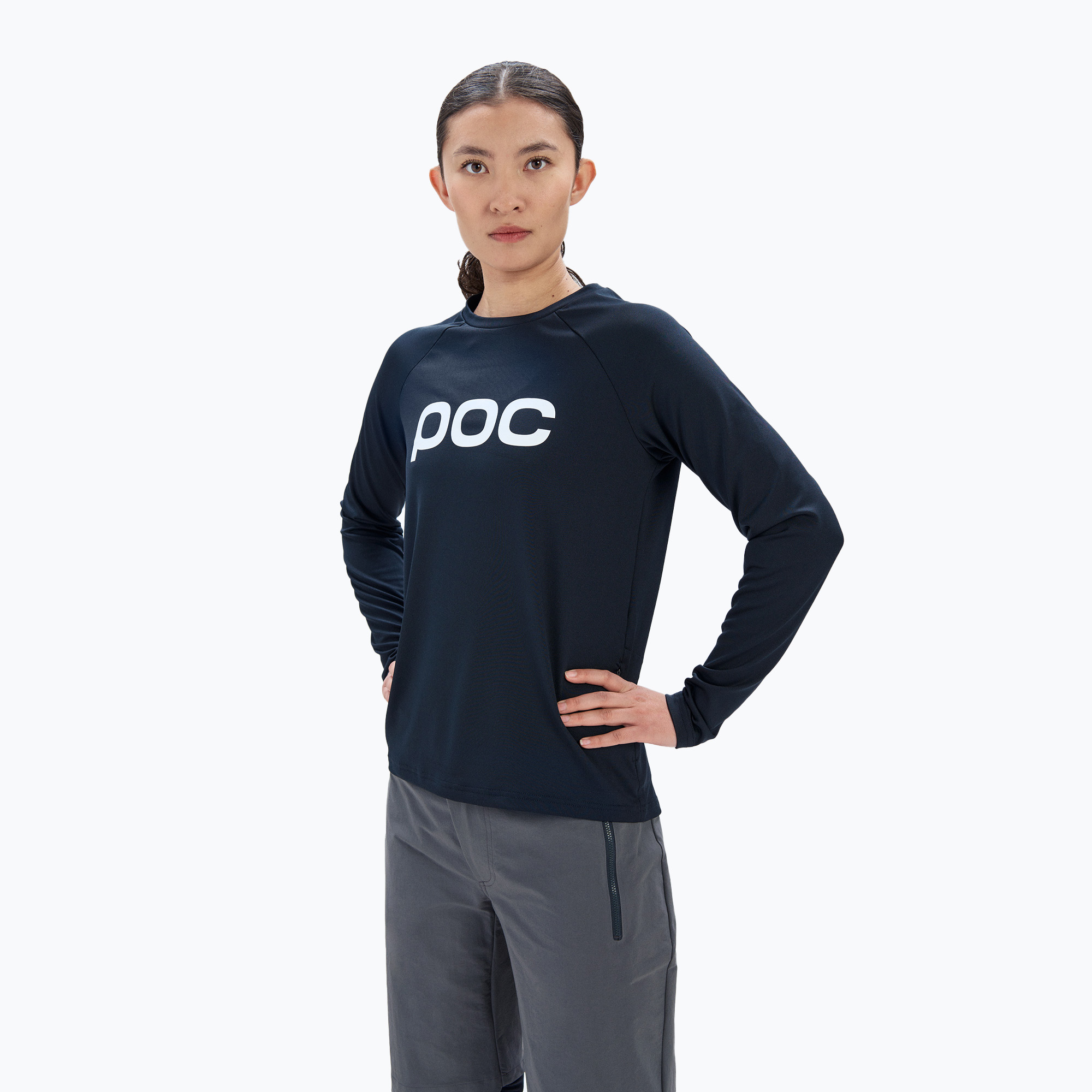 Dámske cyklistické oblečenie s dlhým rukávom POC Reform Enduro Jersey uranium black (Reform Enduro Jersey W 52903)