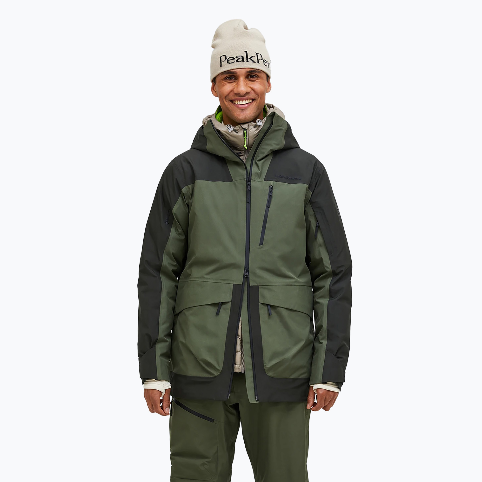 Pánska lyžiarska bunda Peak Performance Vertical GTX olive extreme