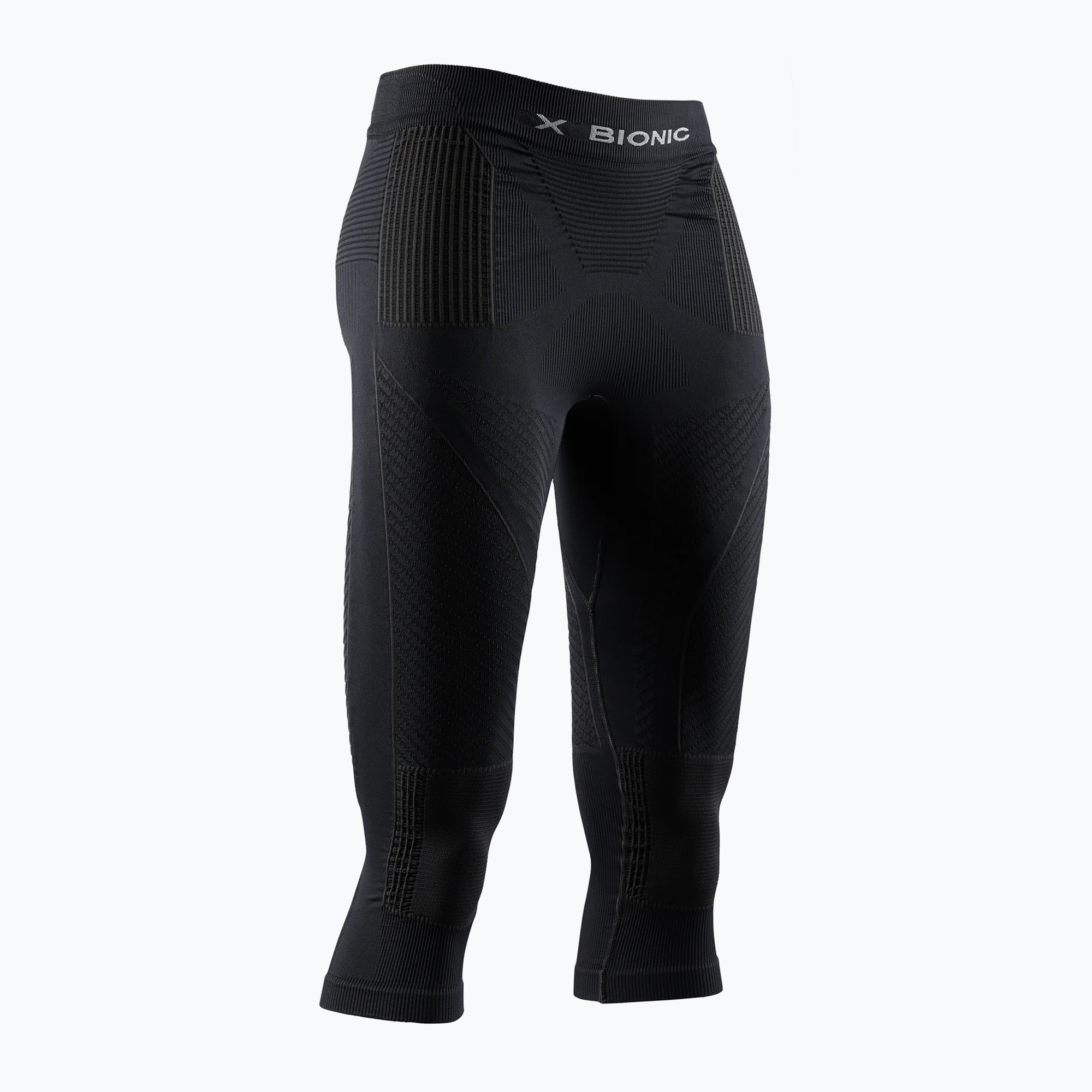 Dámske termoaktívne legíny X-Bionic Energy Accumulator 4.0 Pants 3/4 opálová čierna / arktická biela (Energy Accumulator 4.0 Pants 3/4 EAWP07W22W)
