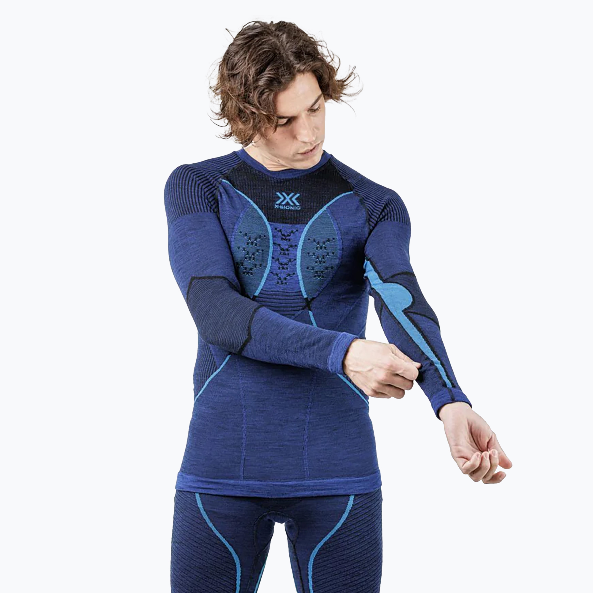 Pánska termálna mikina X-Bionic Merino dark ocean/sky blue (Merino WT06W23M)