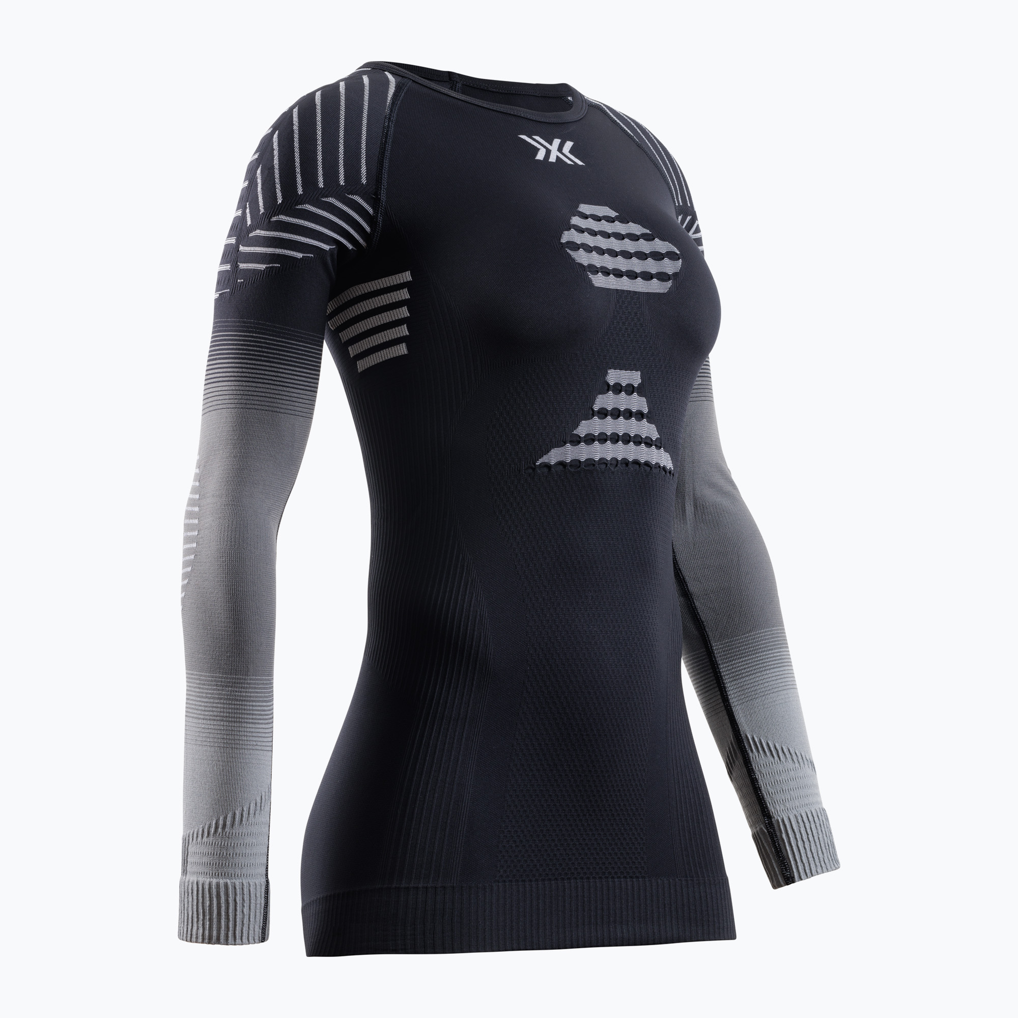 Dámsky termoaktívny longsleeve X-Bionic Invent Fx Shirt black/grey/light grey (Invent Fx Shirt INYTBYW24W)