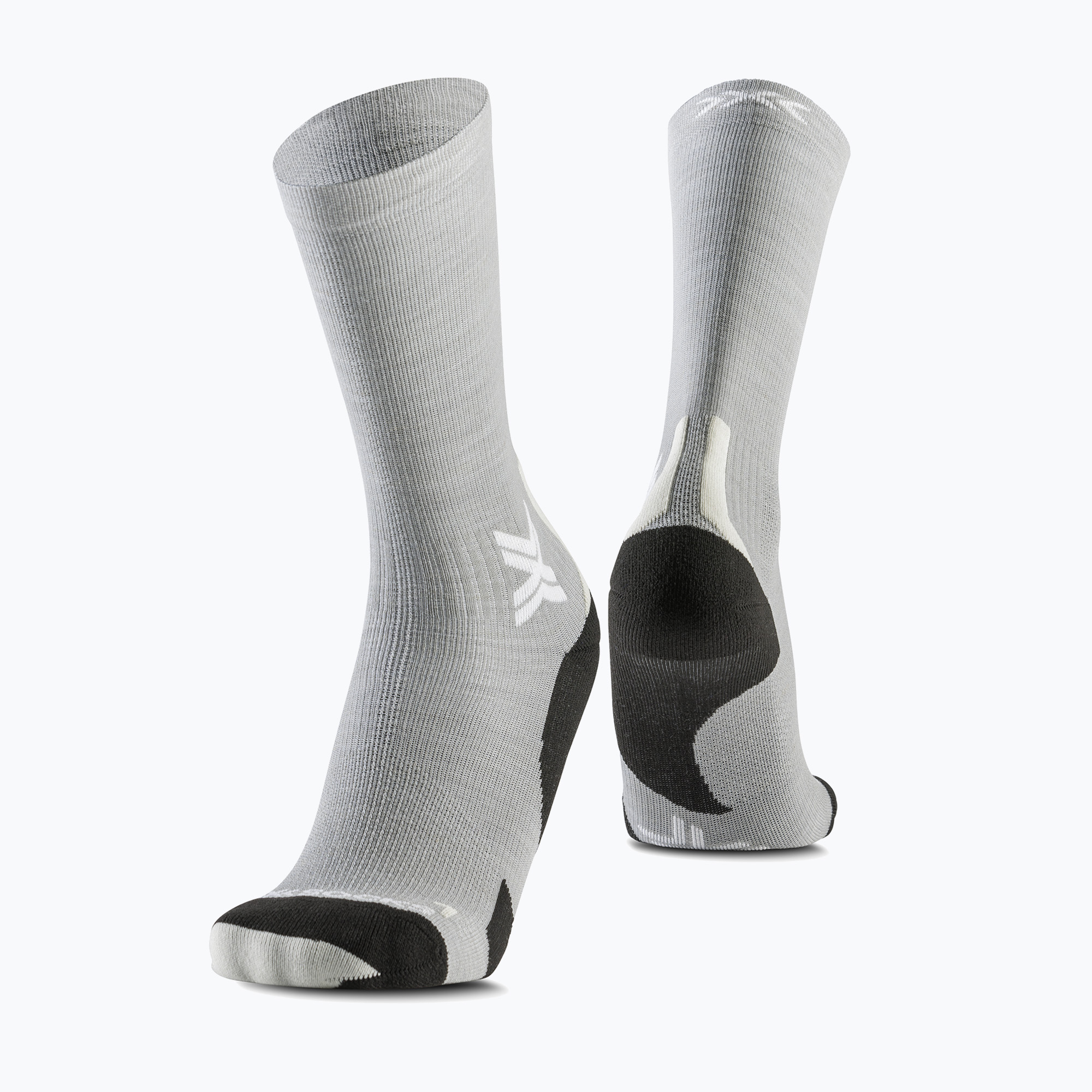 Ponožky X-Socks Run Discover Merino Crew seal grey/light sand (Run Discover Merino Crew RQDMW24U)