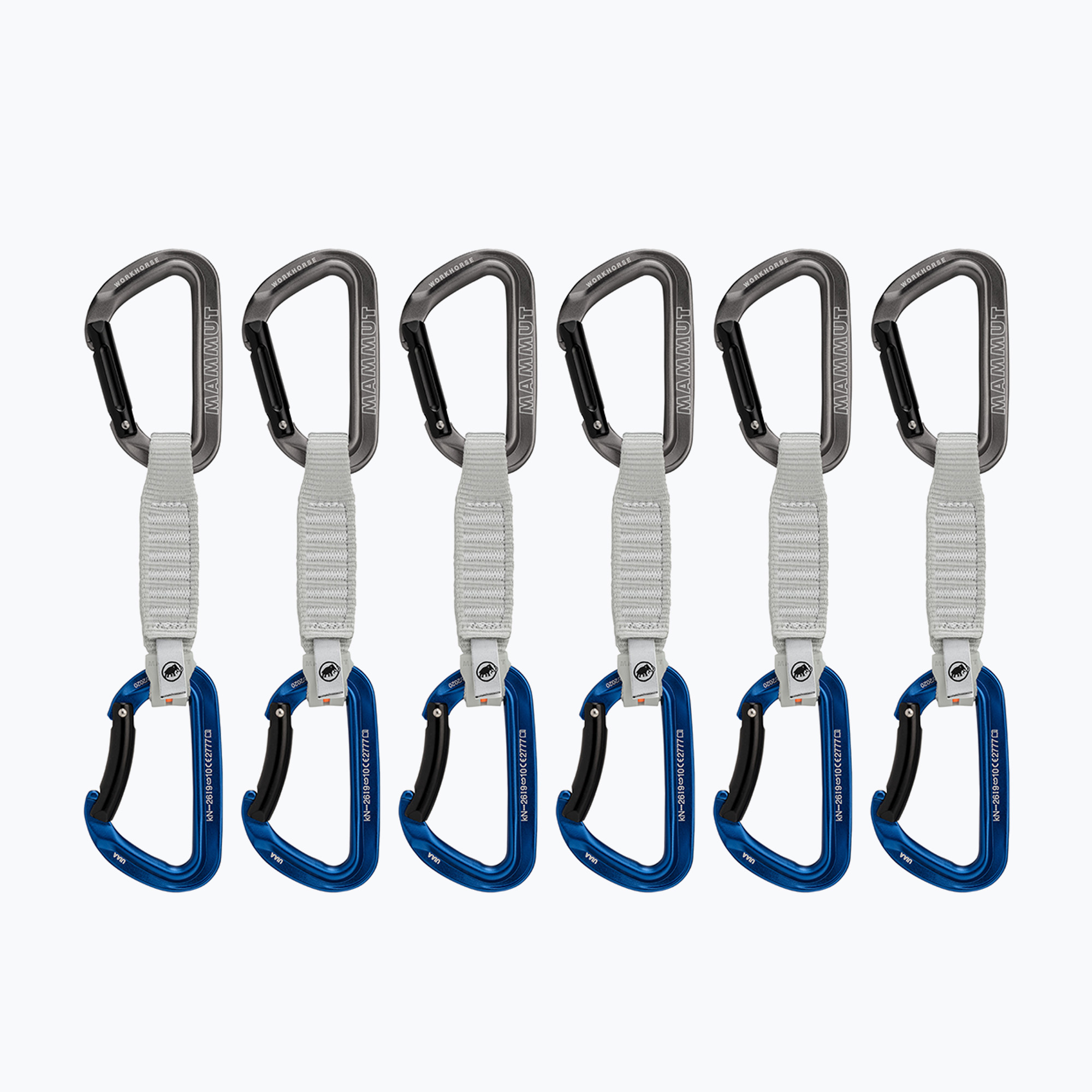 Lezecké expresky Mammut Workhorse Keylock 12 cm Quickdraws 6 ks šedá/modrá (Workhorse Keylock 12 cm Quickdraws 2040-02571-33275)
