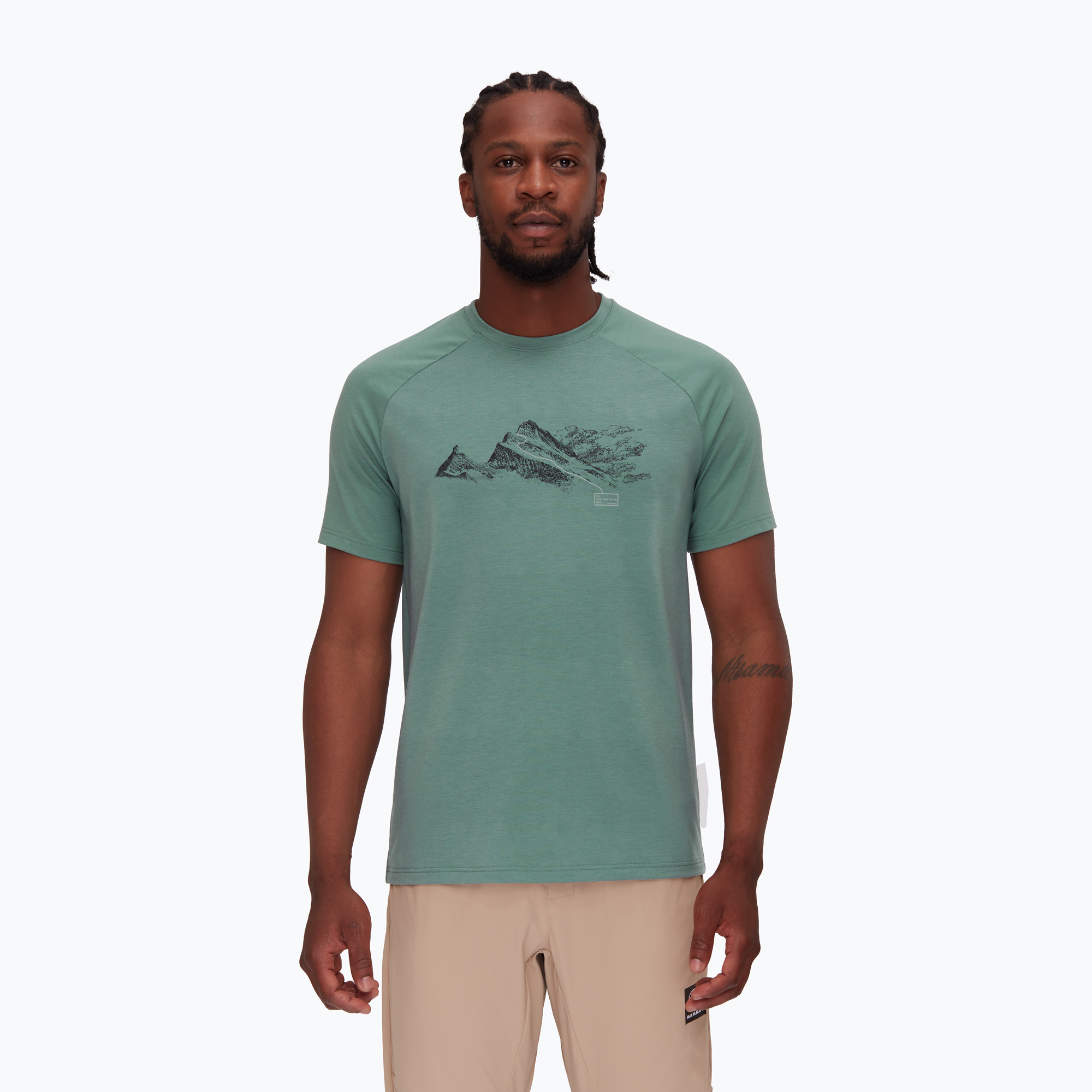 Pánske trekingové tričko Mammut Mountain Finsteraarhorn dark jade