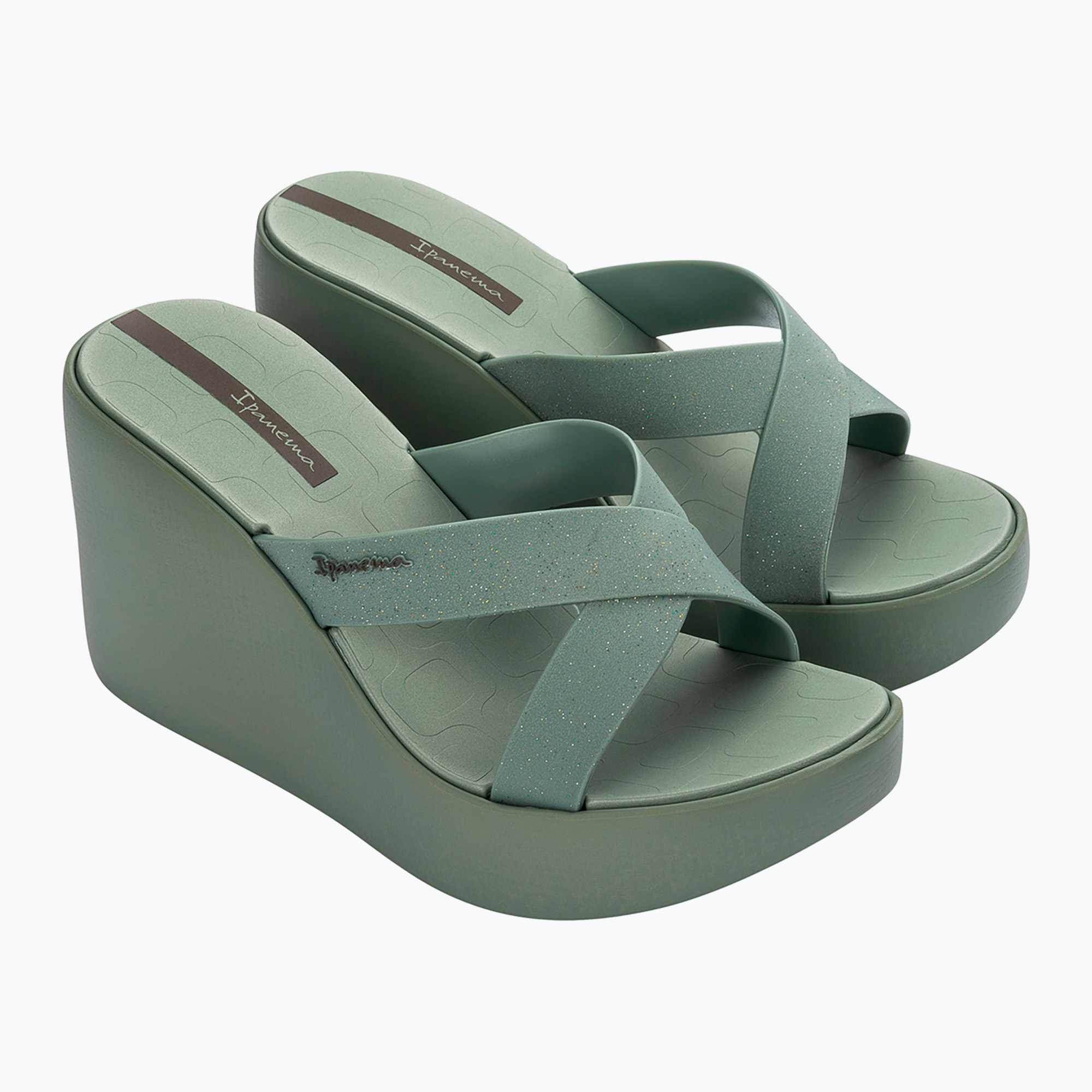 Dámske šľapky Ipanema High Fashion II Slide green/glitter green/grey (High Fashion II Slide 83646-BD680)