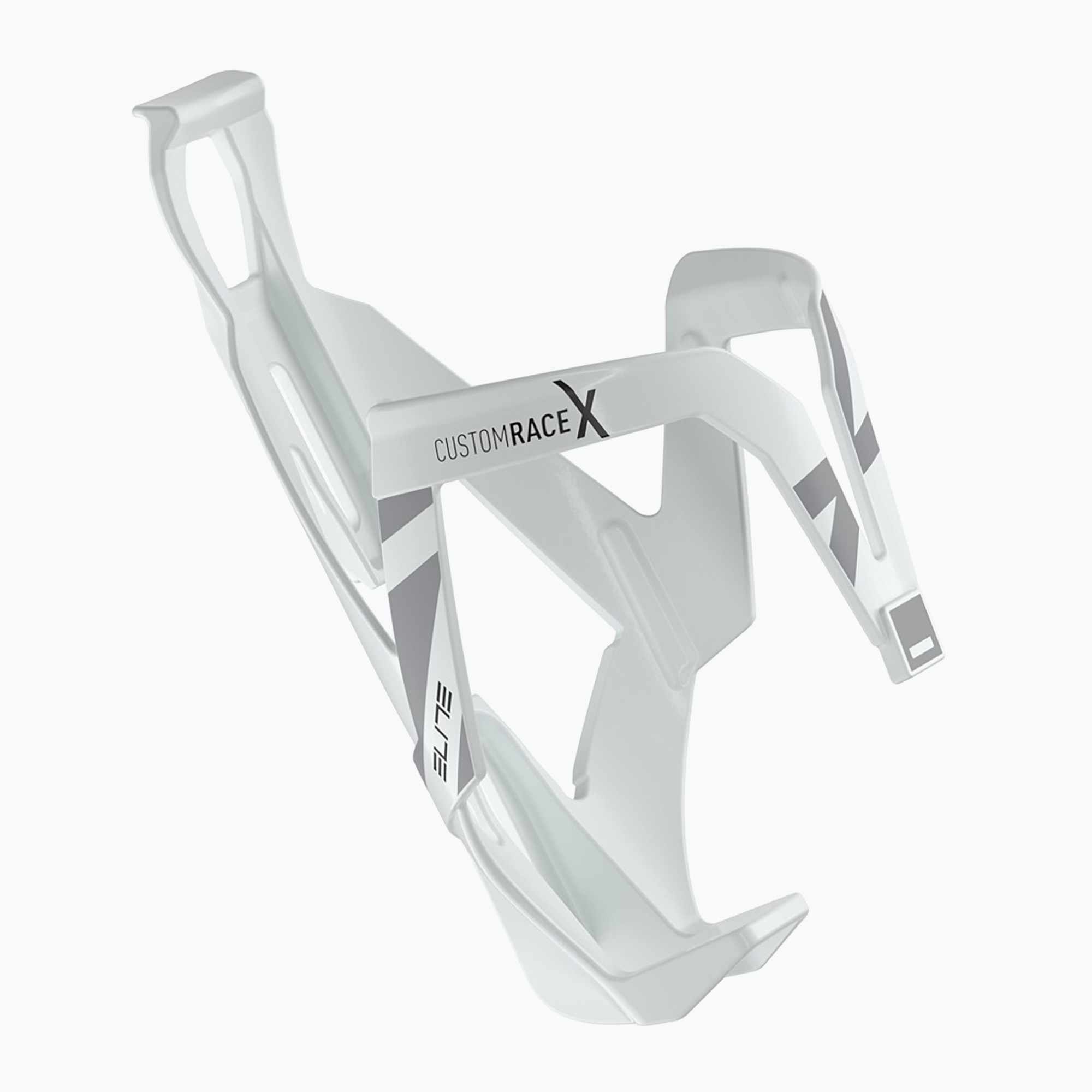 Košík na fľašu na bicykel Elite Custom Race X white/glossy grey (Custom Race X EL0240109)