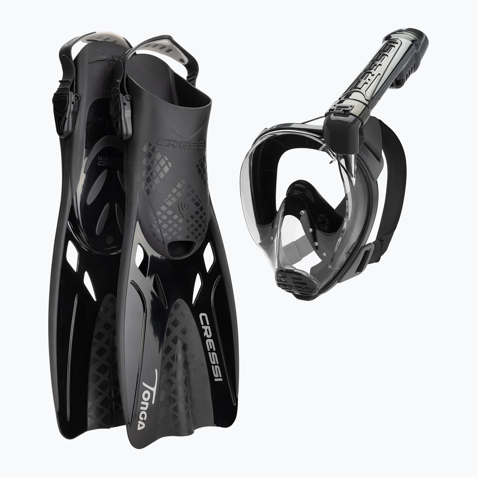 Potápačská súprava Cressi Baron + Tonga black/black/black (Baron + Tonga SE015504)