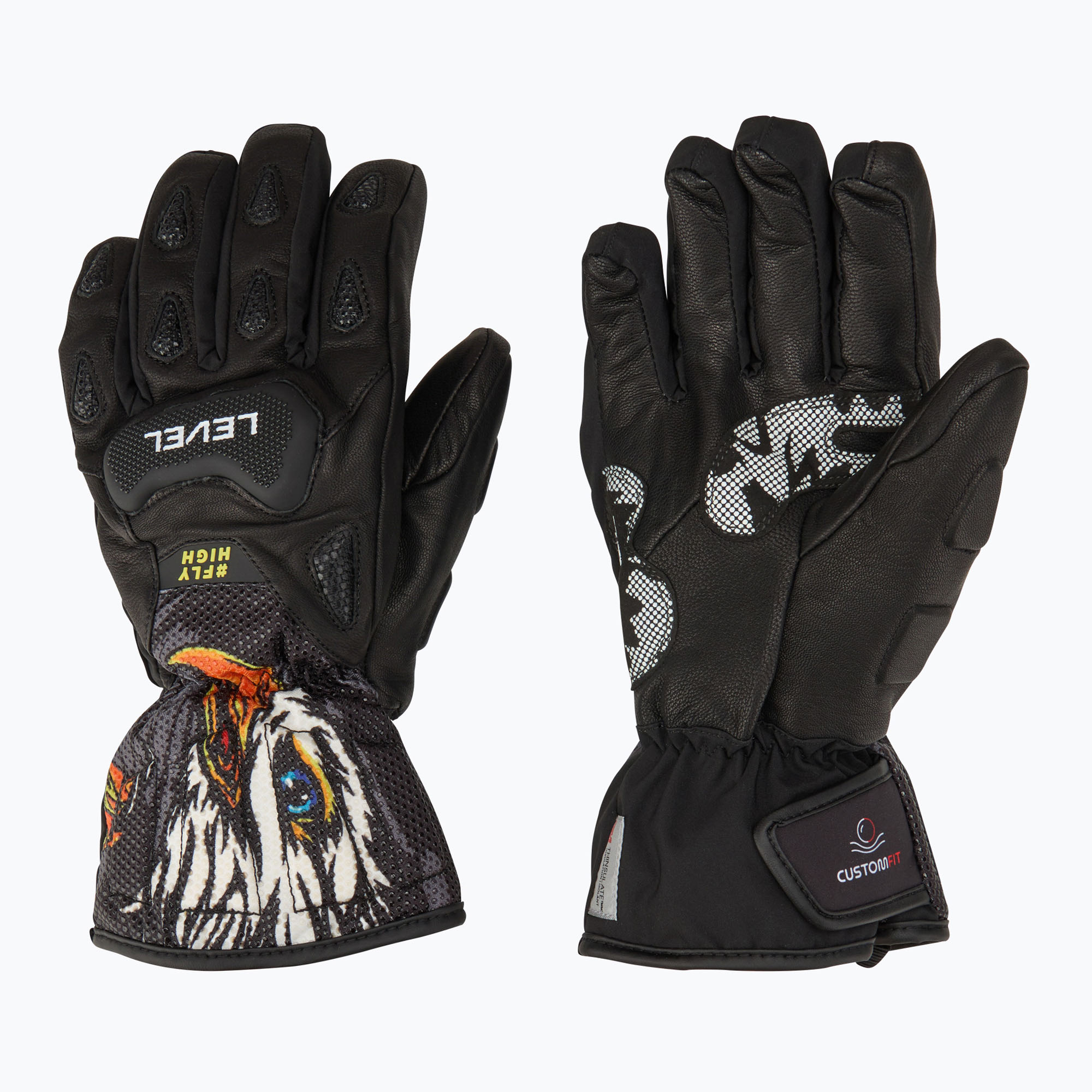 Detské lyžiarske rukavice Level Sq JR CF pk black (Sq JR CF 4113JG.43)