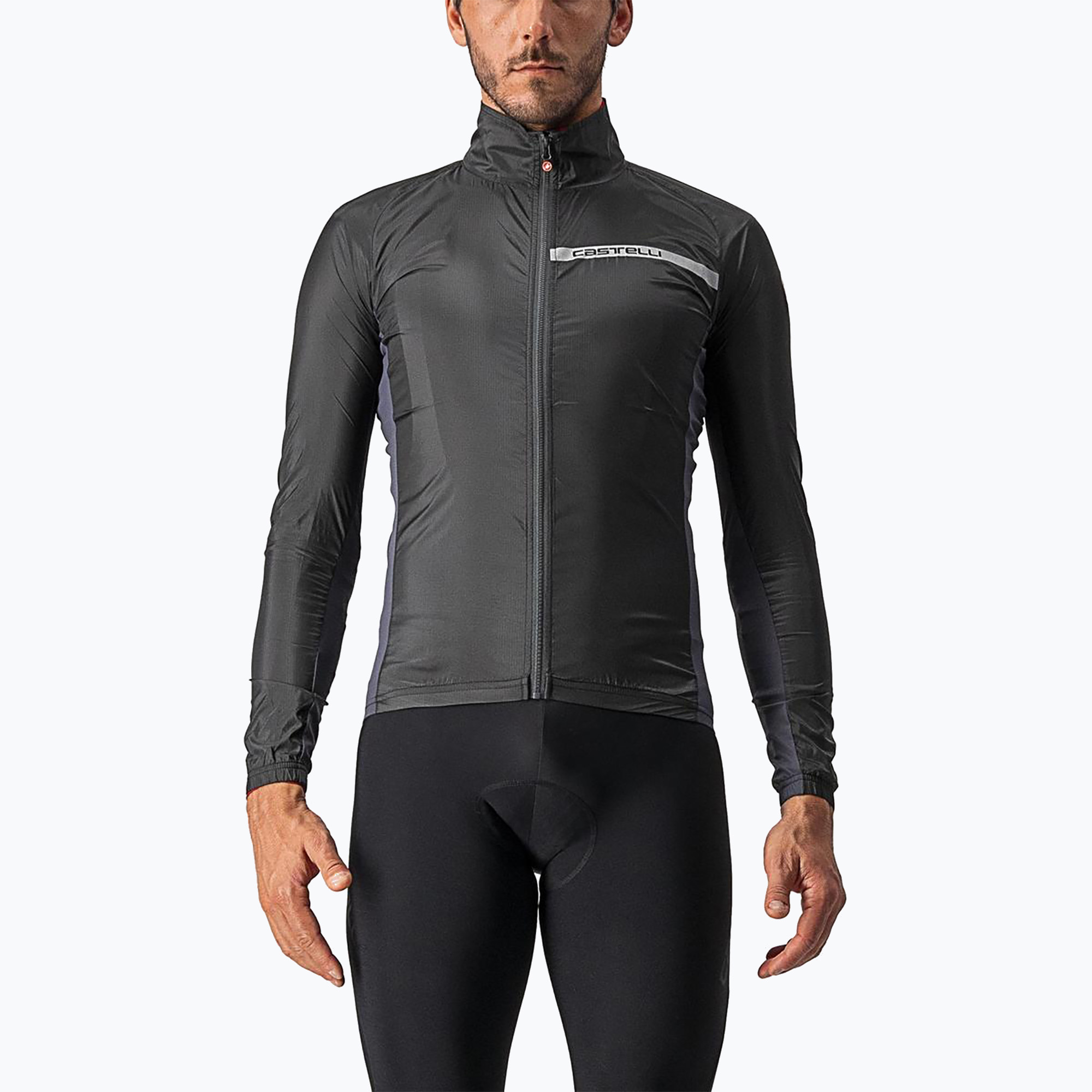 Pánska cyklistická bunda Castelli Squadra Stretch light black/dark grey (Squadra Stretch 4521511)