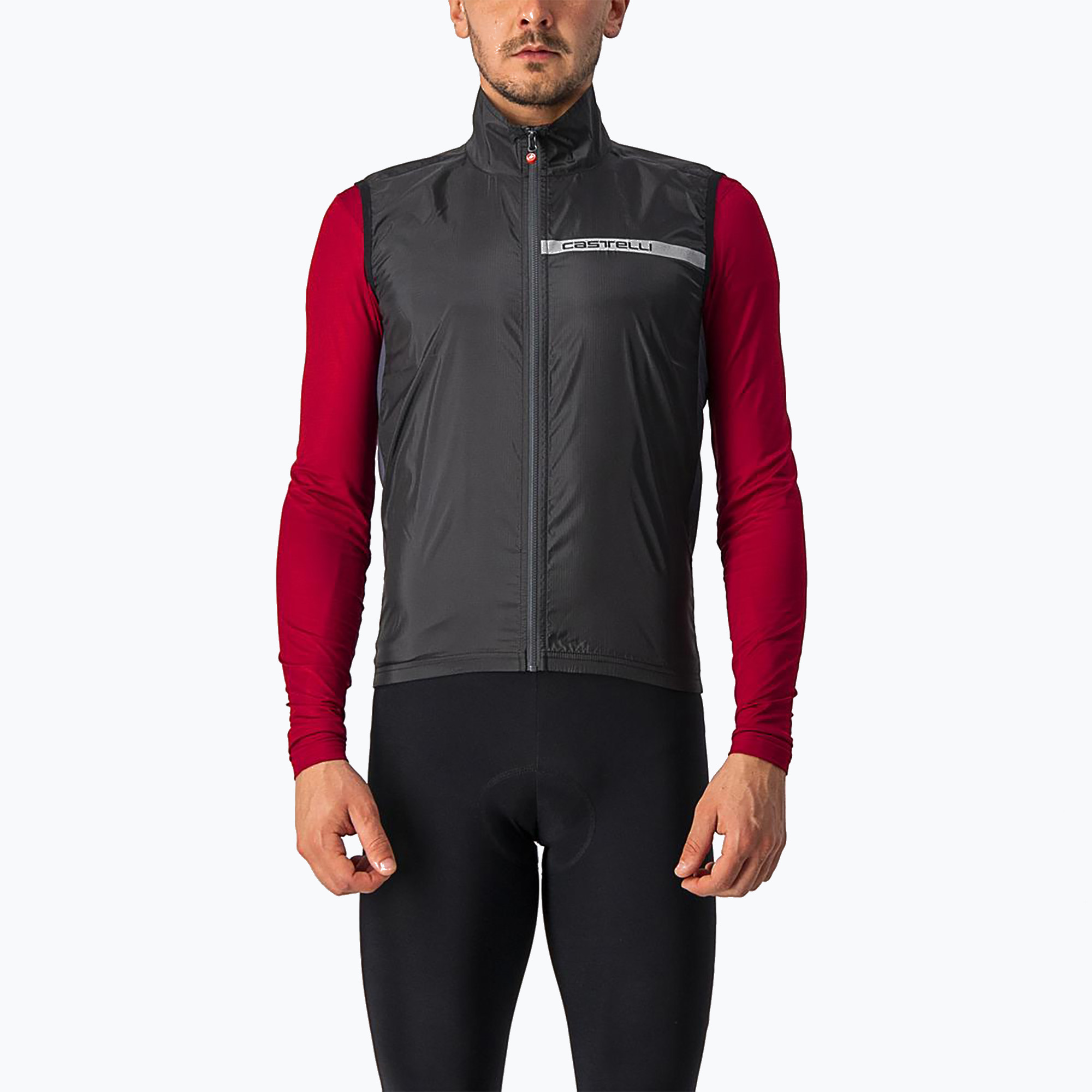 Pánska cyklistická vesta Castelli Squadra Stretch light black/dark grey (Squadra Stretch 4521512)