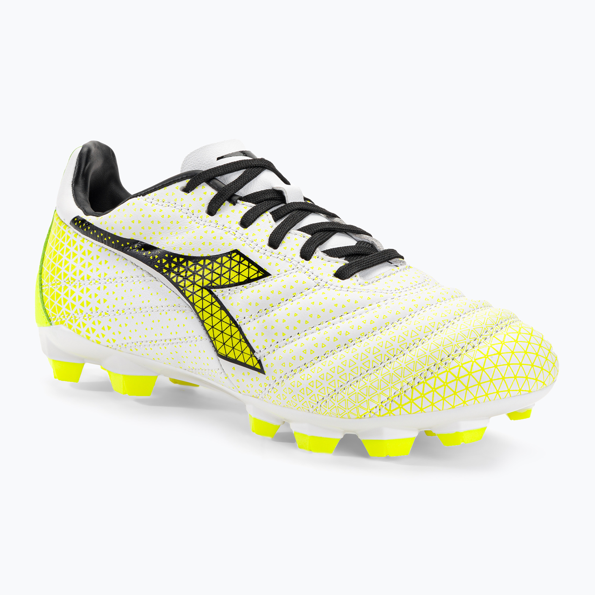 Detské kopačky Diadora Brasil Elite GR LT LPU Y white/black/fluo yellow (Brasil Elite GR LT LPU Y DD-101.179611)