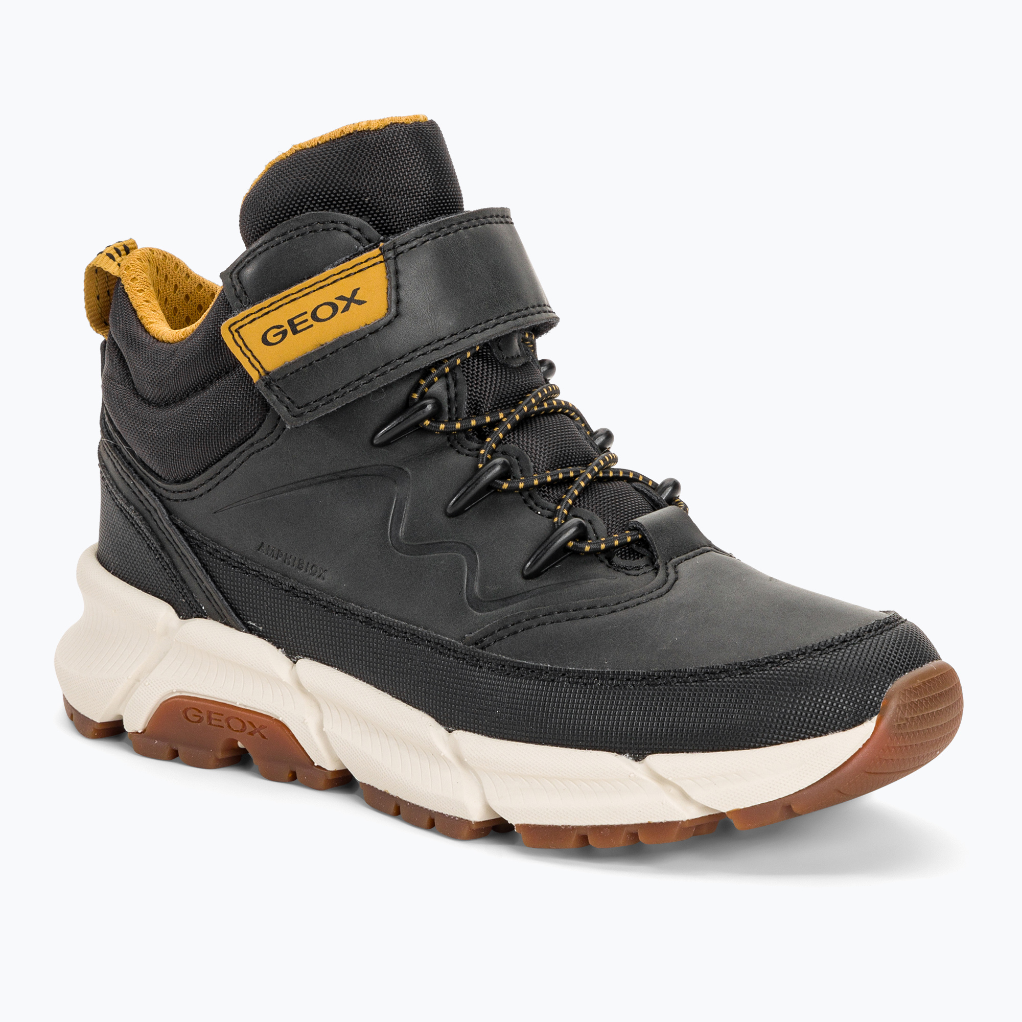 Juniorská obuv Geox Flexyper Plus black/dark yellow (Flexyper Plus J36LCG0MEFUC9241)
