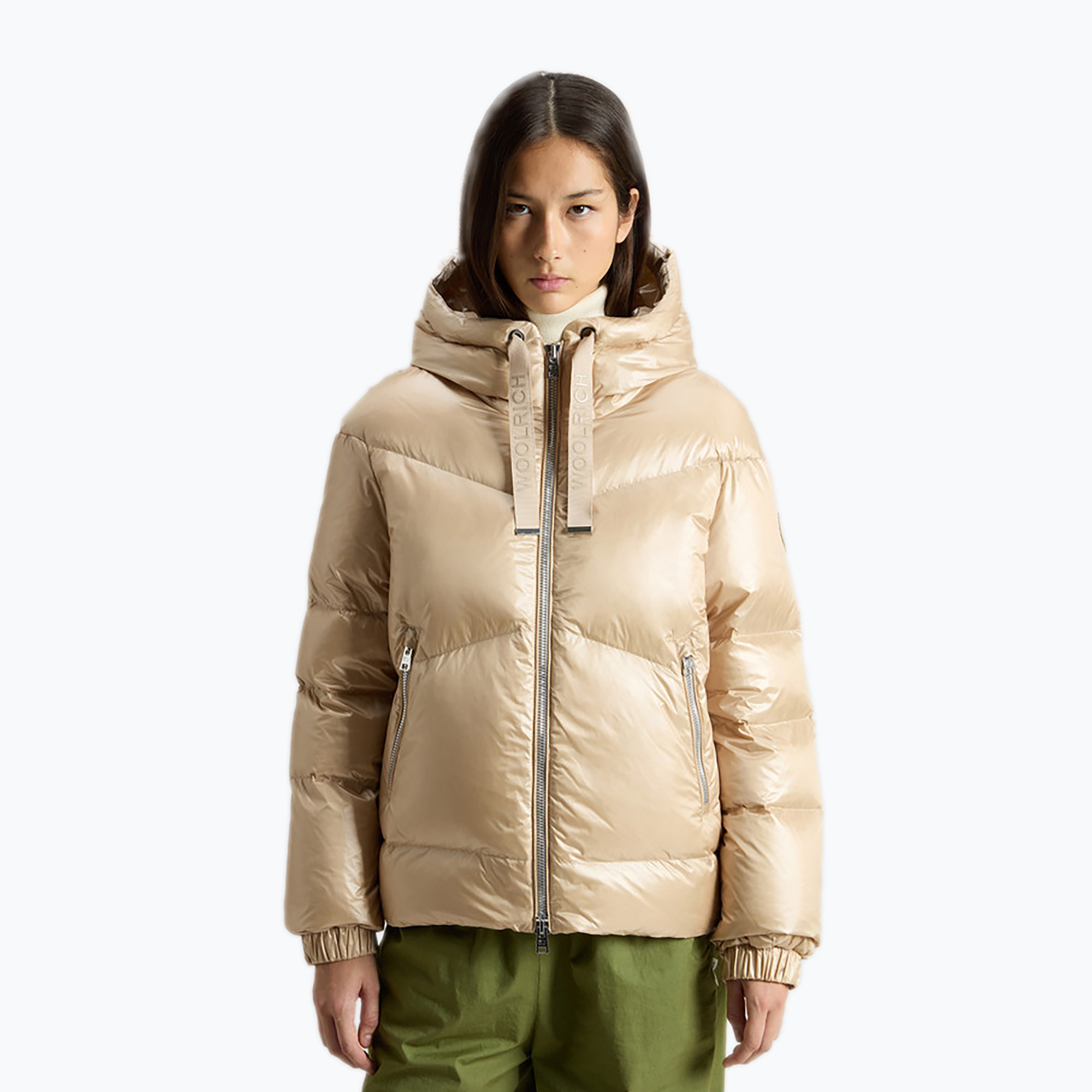 Dámska bunda Woolrich Aliquippa Short Puffer oxford tan (Aliquippa Short Puffer CFWWOU0927FRUT3085)