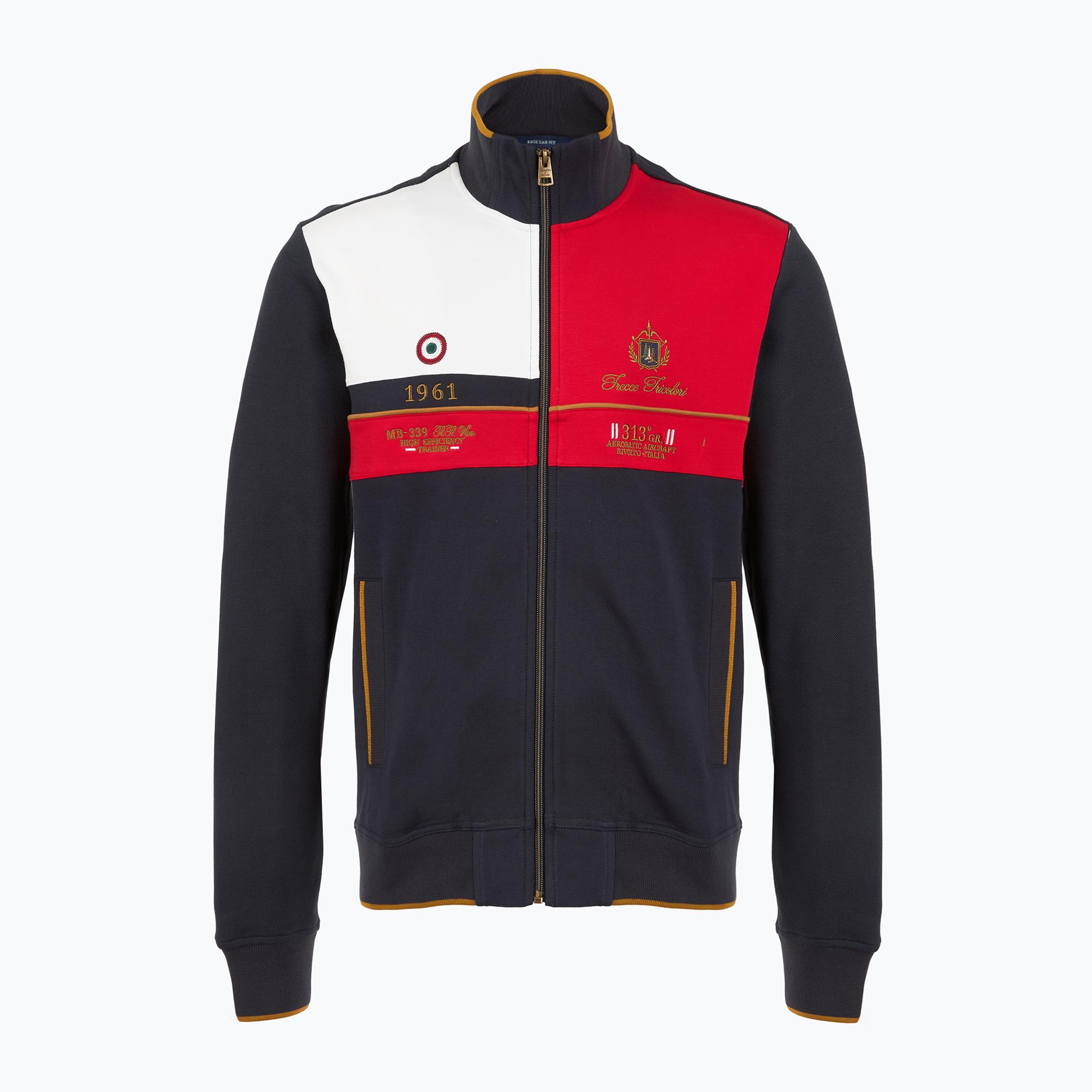 Pánska mikina Aeronautica Militare 251FE2011P350 blu navy/tango red/off white (251FE2011P350)