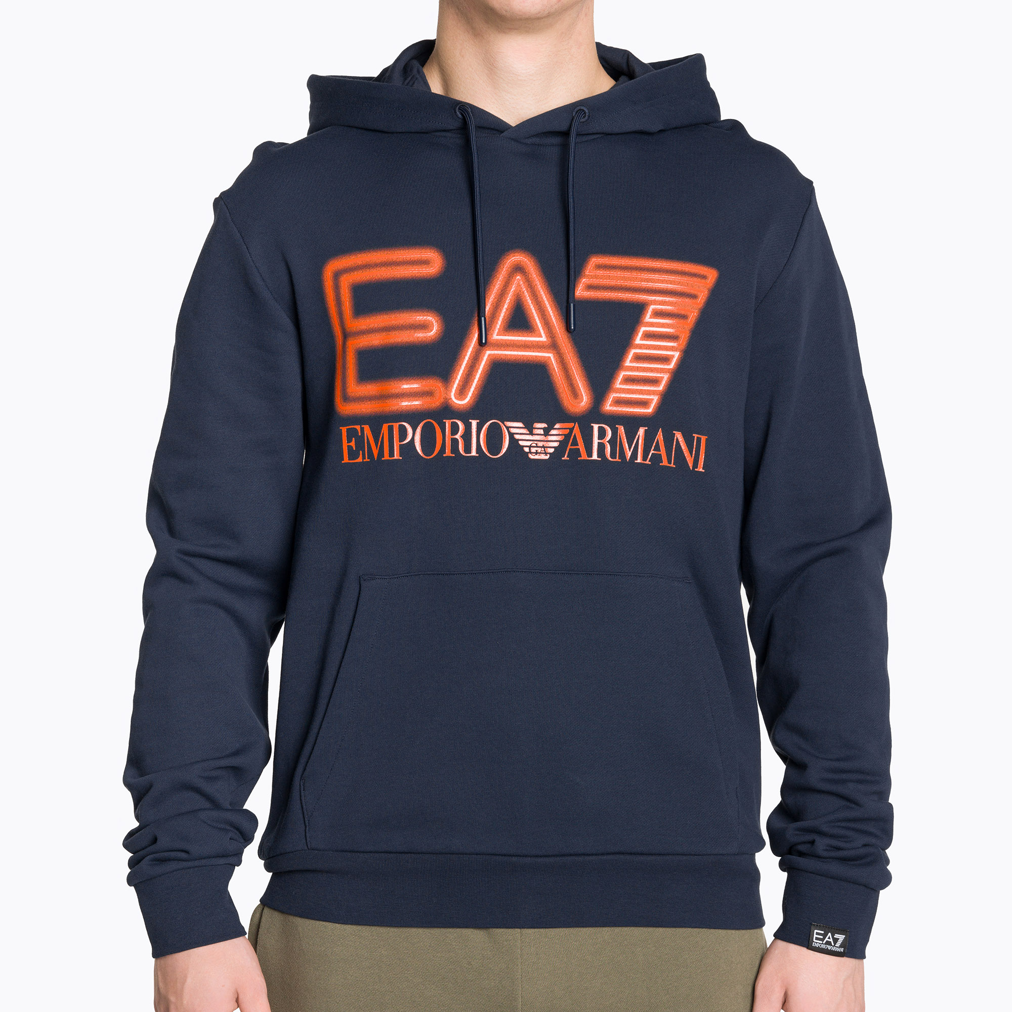 Pánska mikina EA7 Emporio Armani Train Logo Series Oversize Logo Hoodie Coft navy blue (Train Logo Series Oversize Logo Hoodie Coft 3DPM64-PJSHZ)