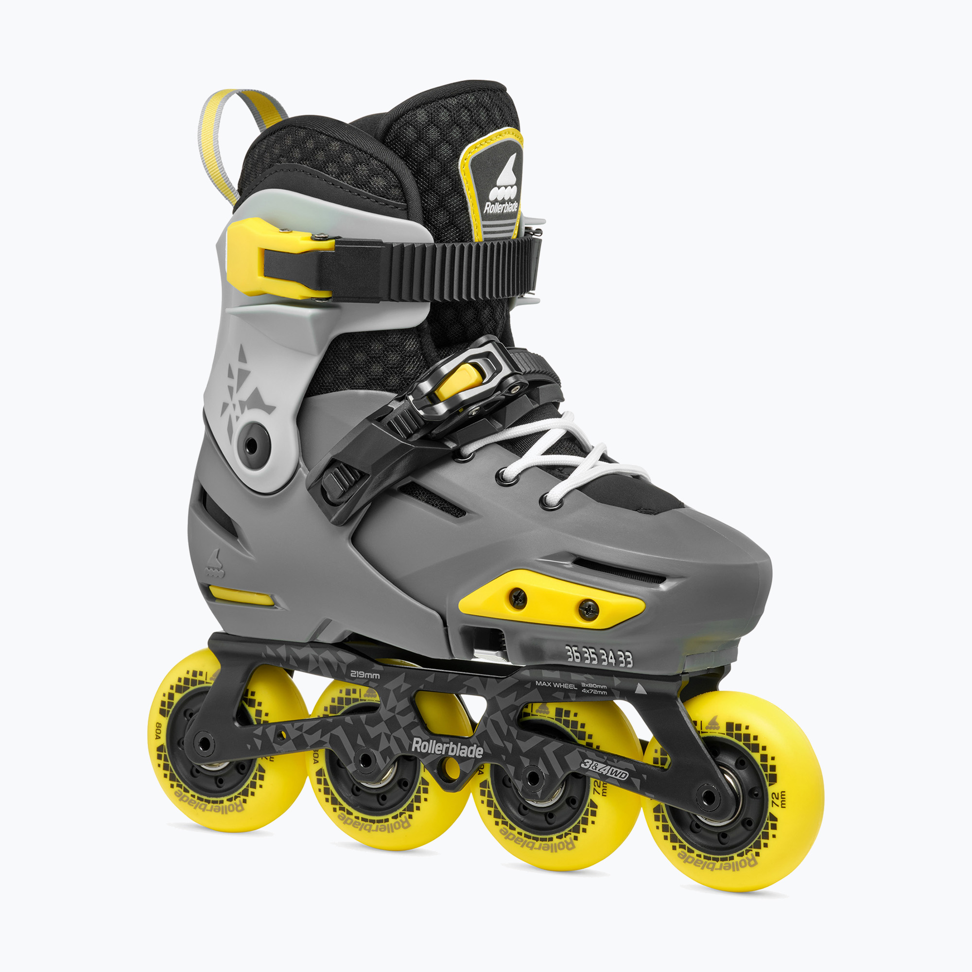 Detské kolieskové korčule Rollerblade Apex Jr charcoal/yellow (Apex Jr 86B0751510NB01)