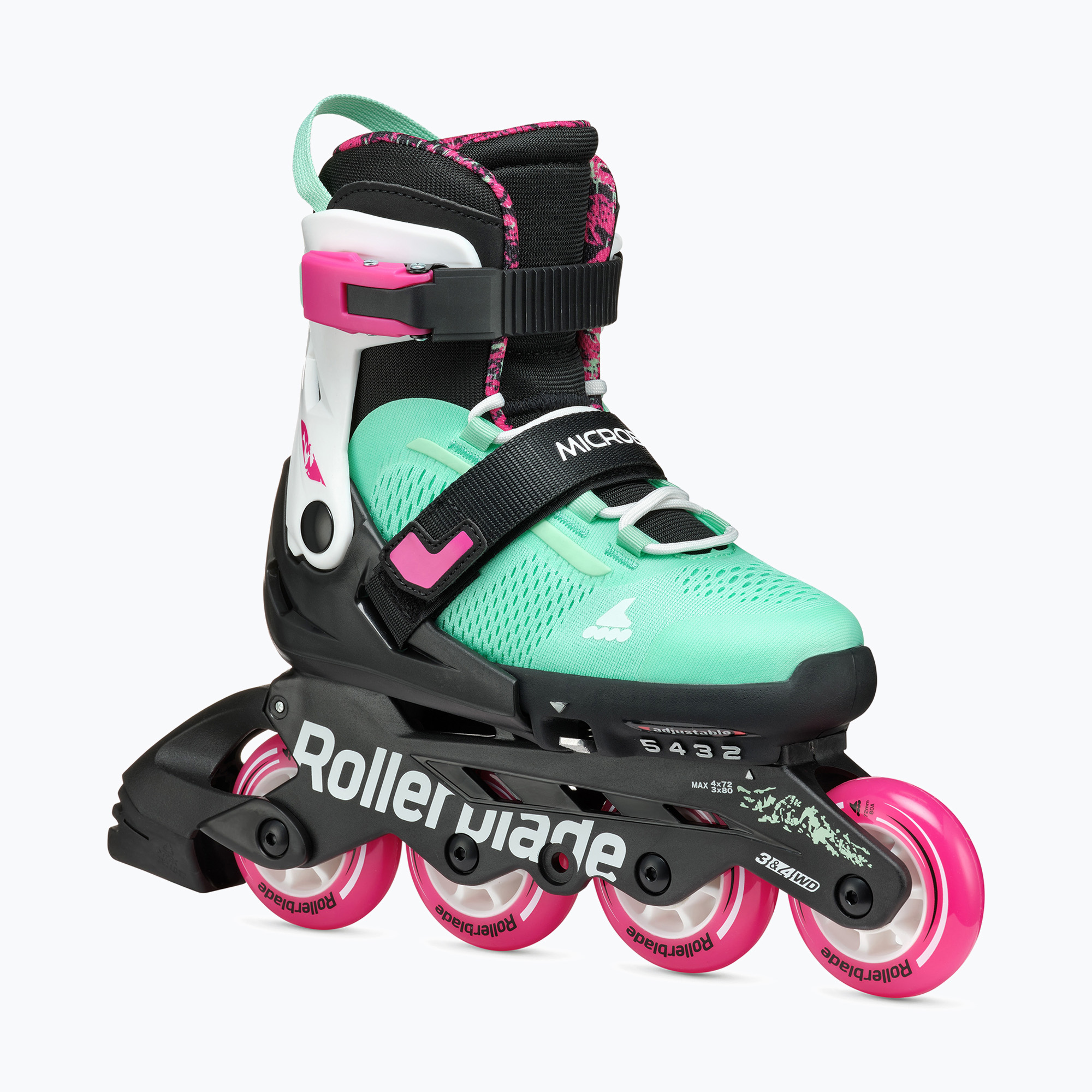 Detské kolieskové korčule Rollerblade Microblade XT Jr black/sea green (Microblade XT Jr 86B0751520NG03)