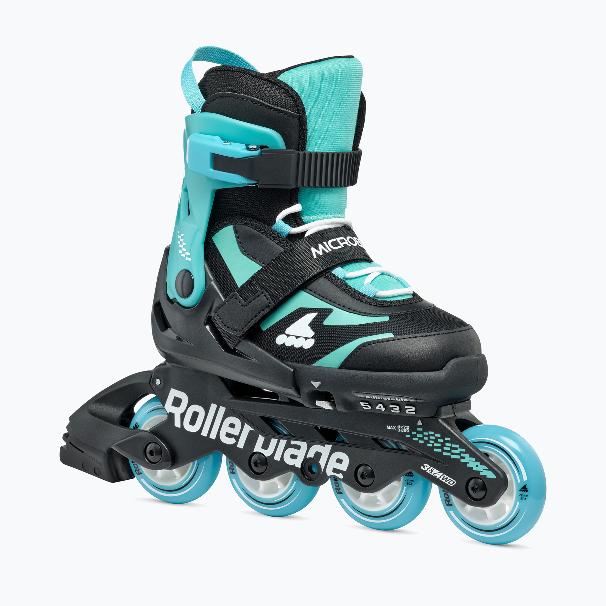 Detské kolieskové korčule Rollerblade Microblade Jr black/light blue (Microblade Jr 86B0751530NK02)