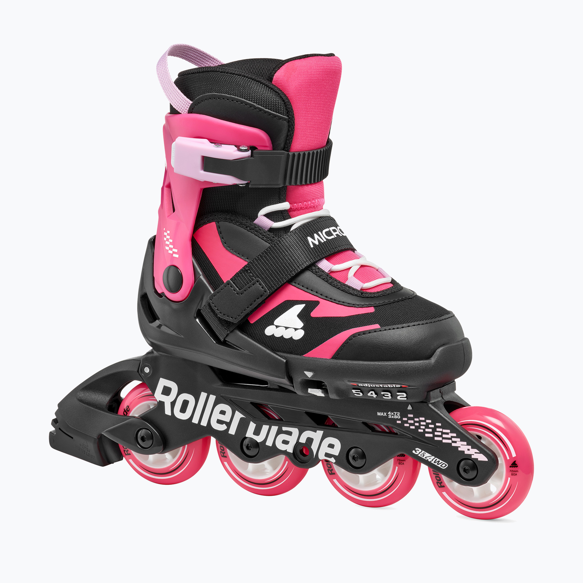 Detské kolieskové korčule Rollerblade Microblade Jr black/pink (Microblade Jr 86B0751530NJ02)