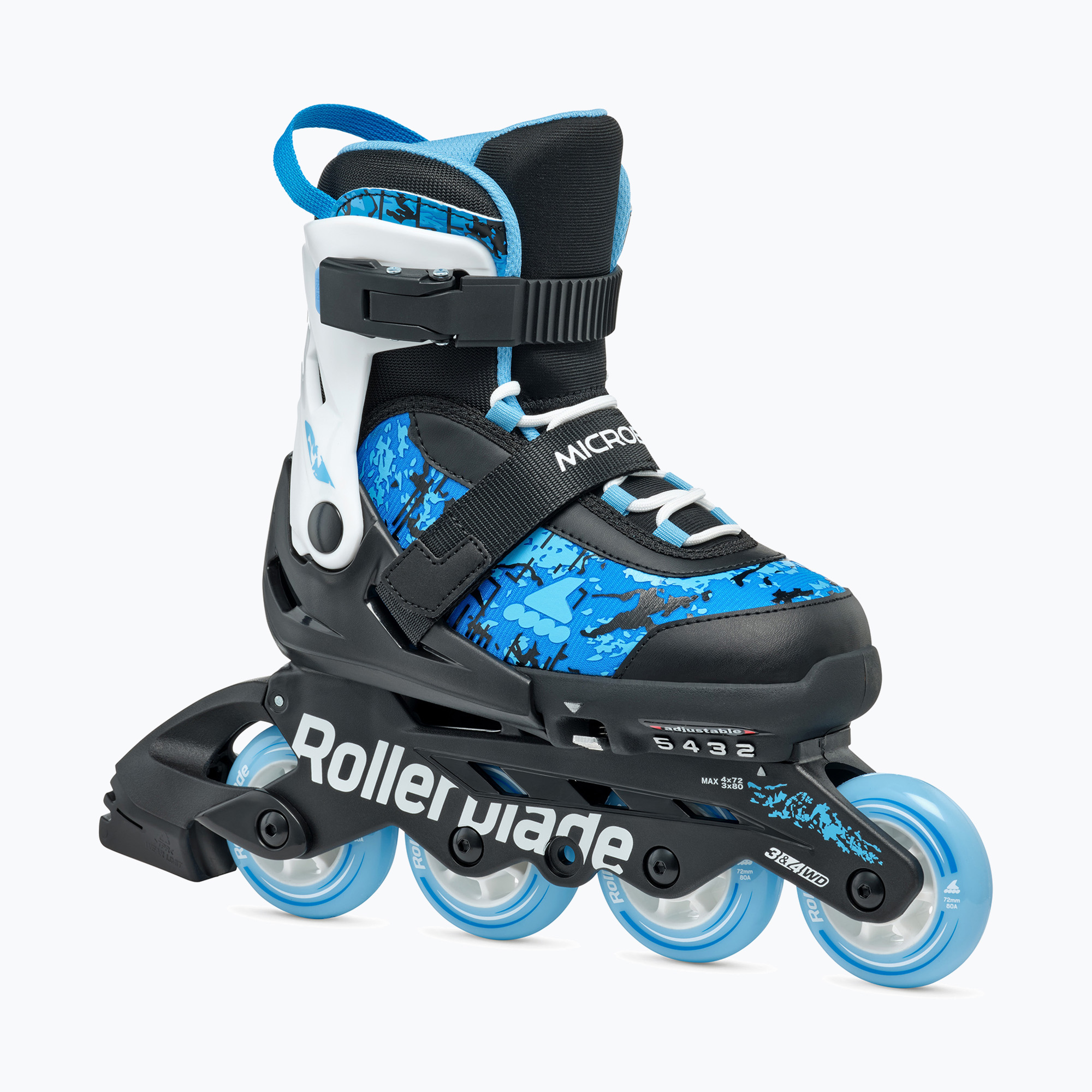 Detské kolieskové korčule Rollerblade Microblade SL Jr black/sky blue (Microblade SL Jr 86B0751540NF02)