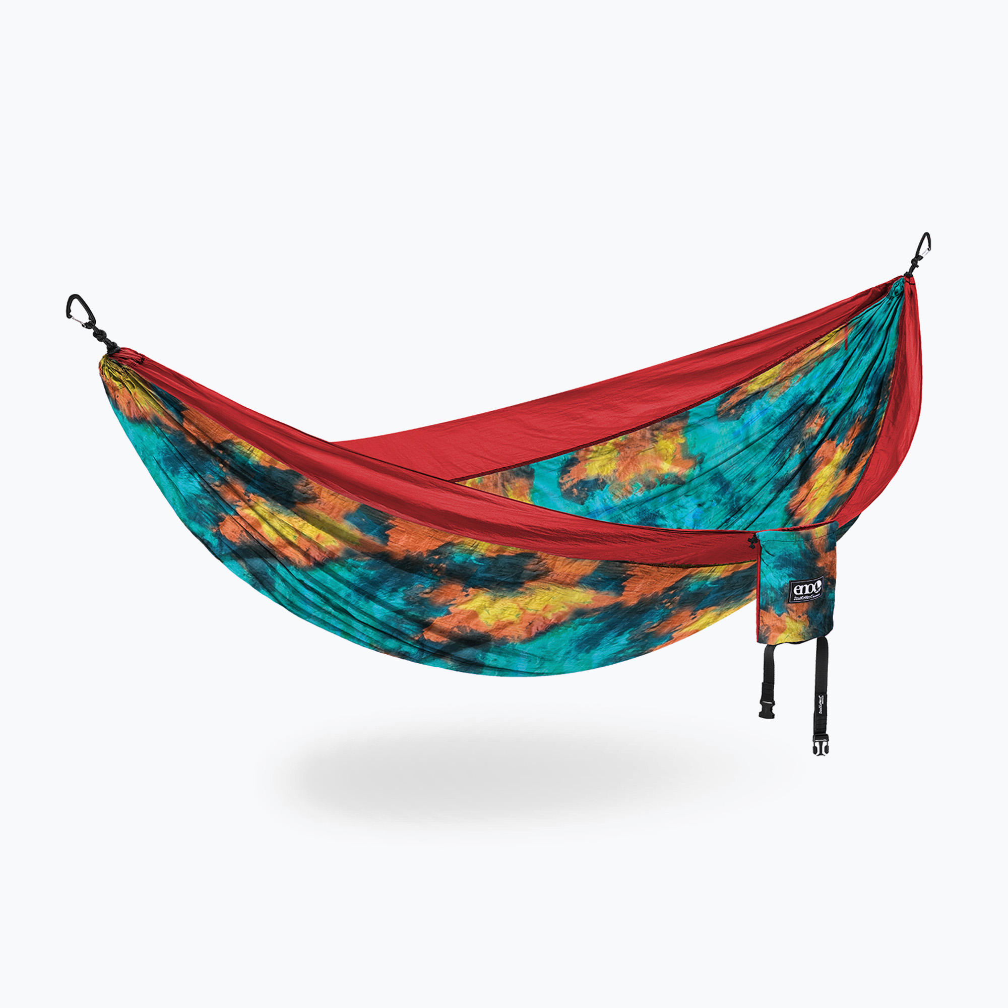 Turistická hojdacia sieť ENO DoubleNest Print tie dye/red (DoubleNest Print DNP243)