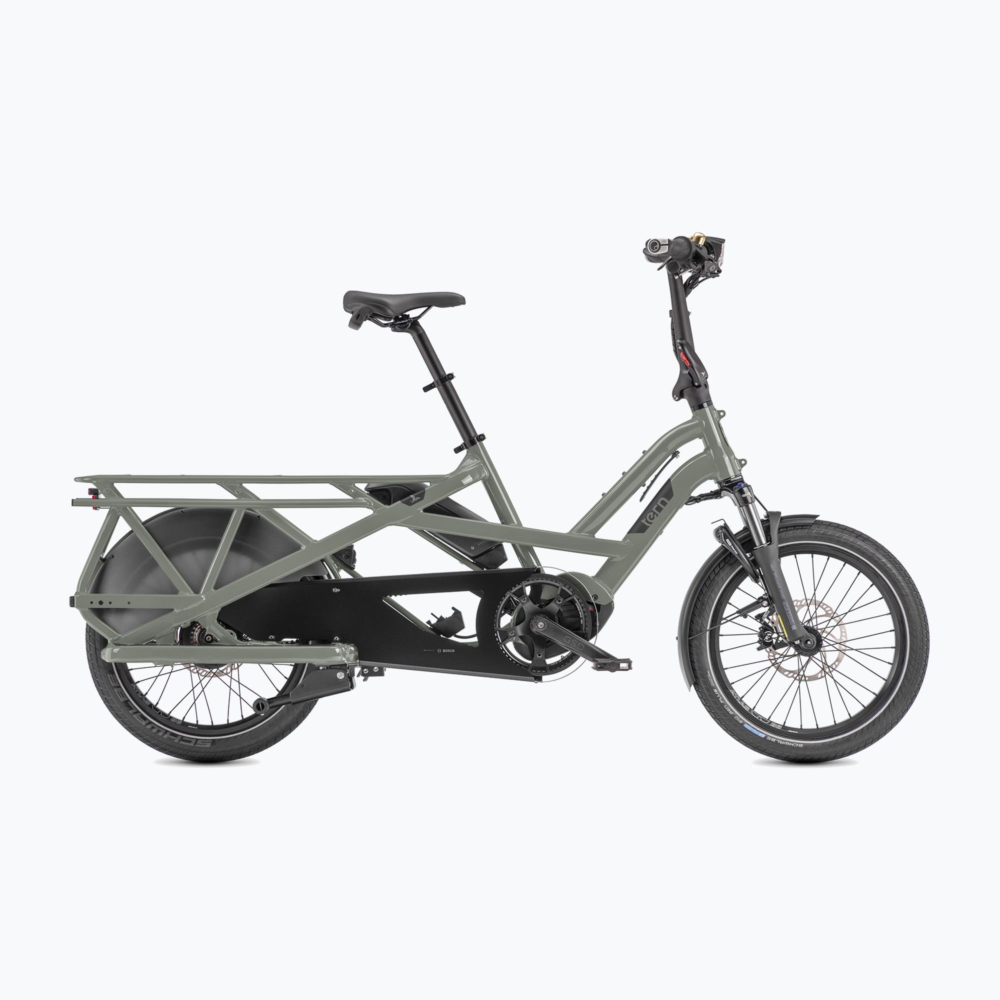 Skladací elektrický bicykel Tern GSD S00 Cargo Line 500/1000 Wh tmavý/šedý