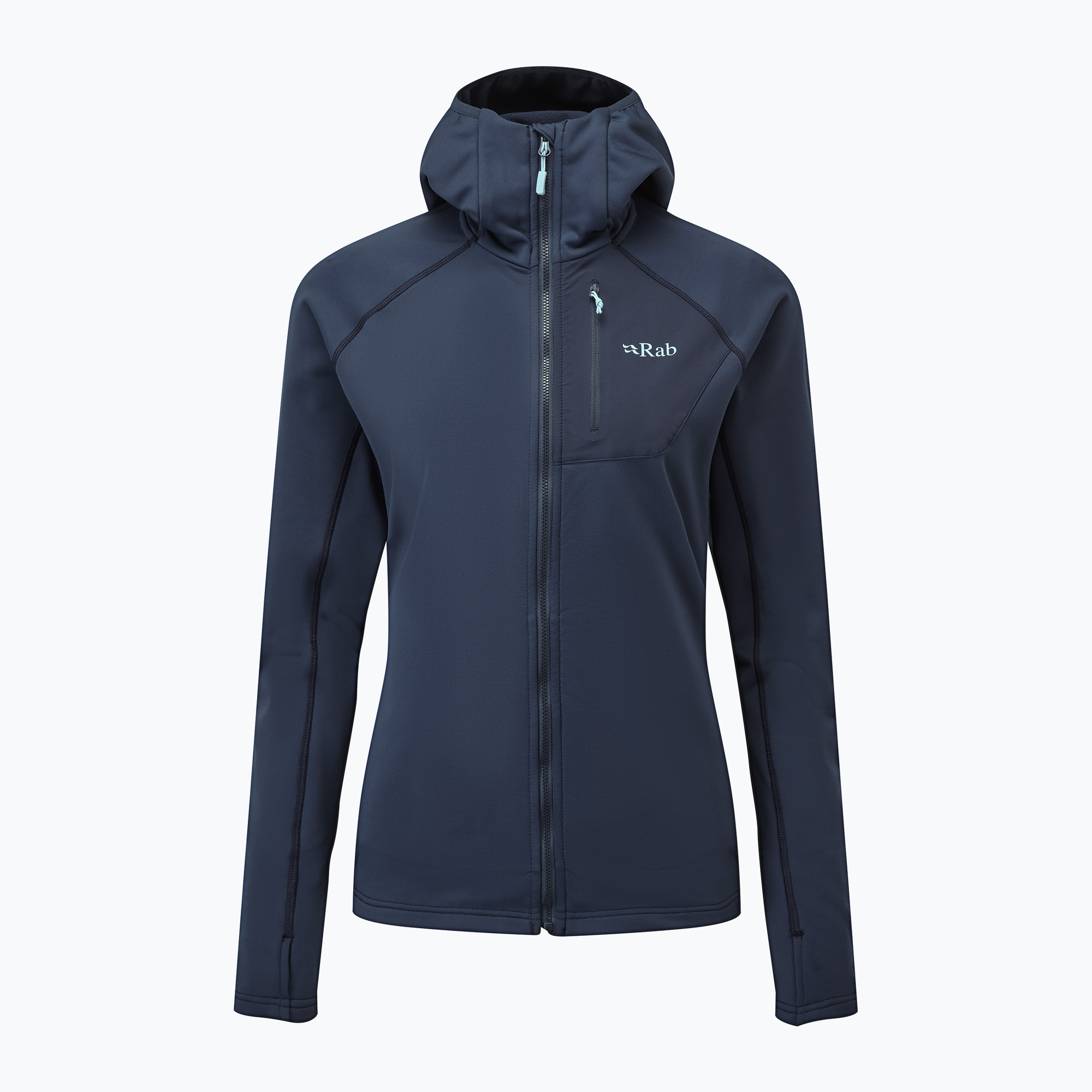 Dámska trekingová bunda Rab Superflux Hoody deep ink (Superflux Hoody QFE-90-DI)