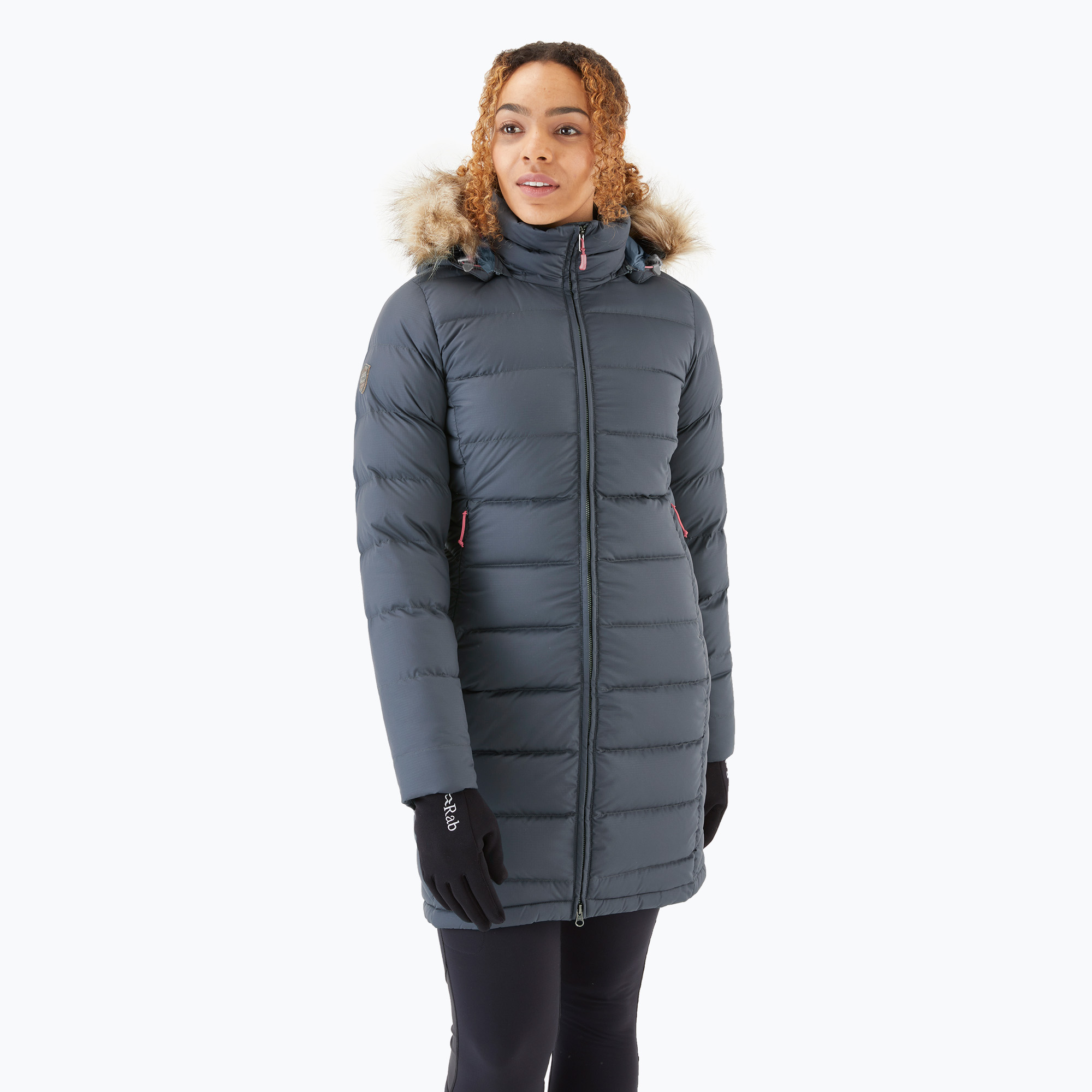 Dámska páperová bunda Rab Deep Cover Parka steel (Deep Cover Parka QDB-33-STE)