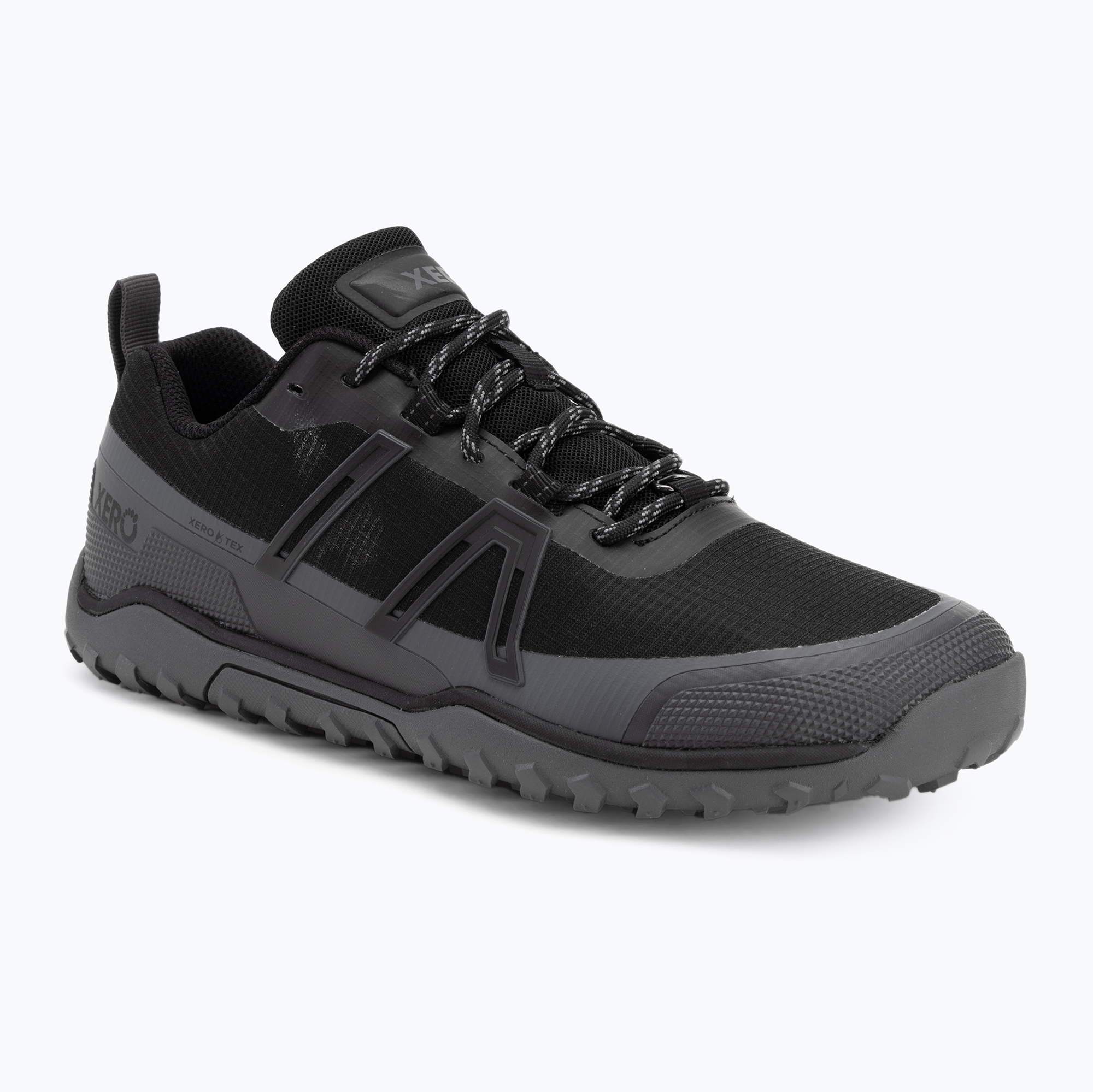 Pánske barefoot topánky Xero Shoes Scrambler Trail Low WP black/asphalt (Scrambler Trail Low WP TLXM-BKAP)