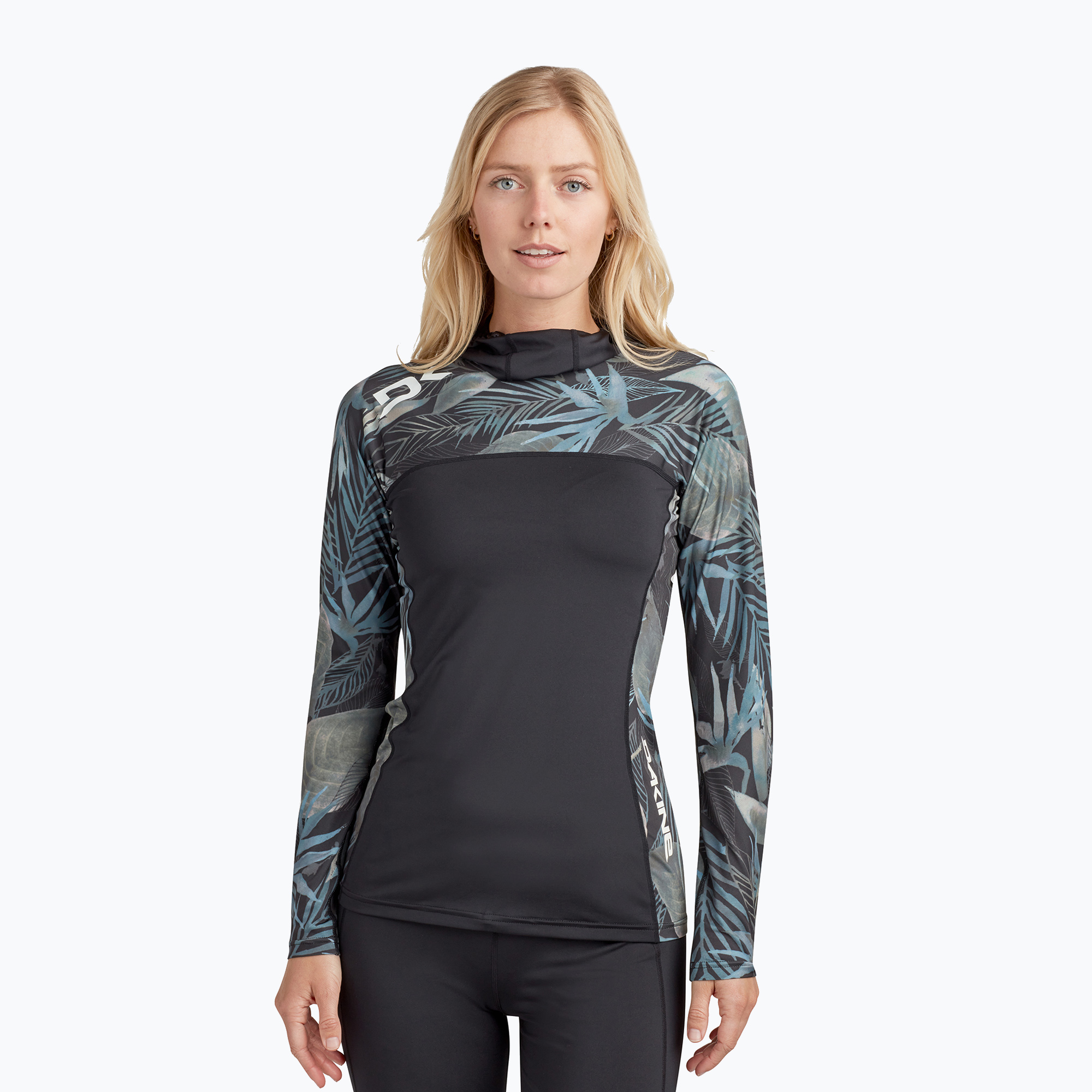 Dakine dámske plavecké tričko Hd Snug Fit Rashguard Hoodie black/grey DKA333W0002 (Hd Snug Fit Rashguard Hoodie DKA333W0002)