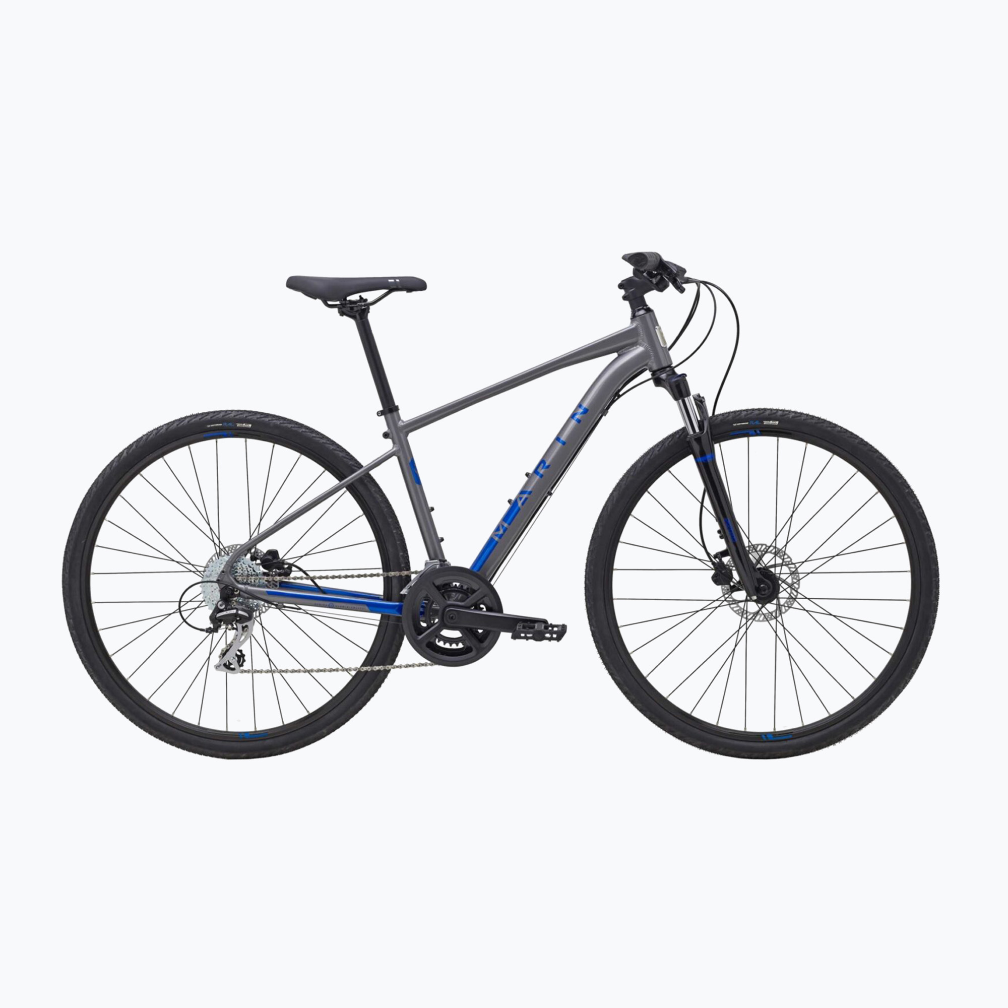 Crossový bicykel Marin San Rafael DS2 700C lesklý šedý/modrý (San Rafael DS2 700C 732419002)