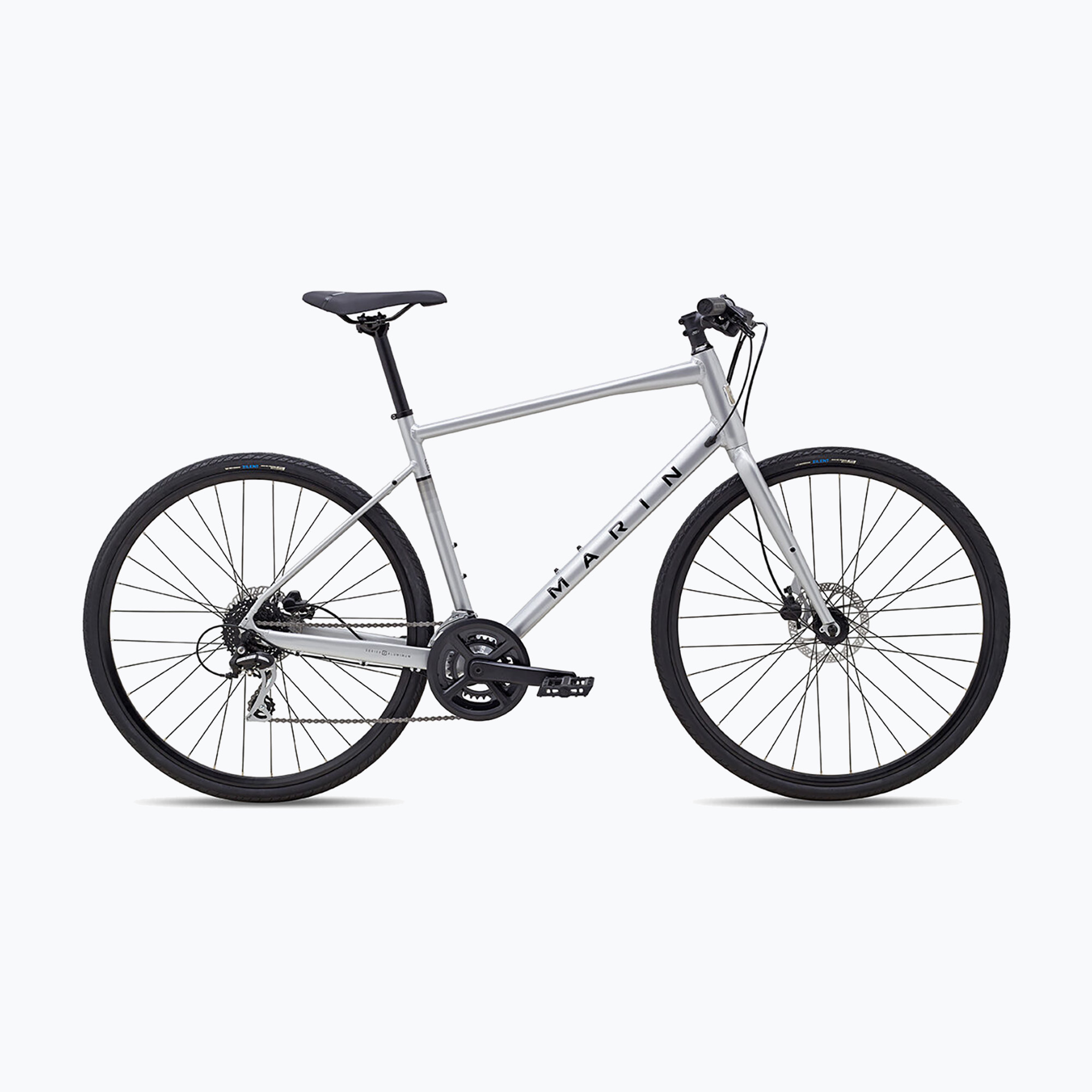 Pánsky crossový bicykel Marin Fairfax 2 700C lesklý strieborný/čierny (Fairfax 2 700C 733957005)