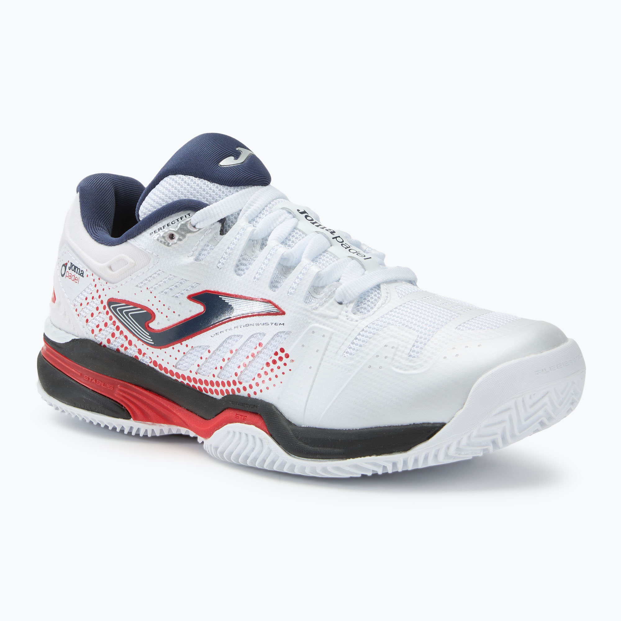 Detská tenisová obuv Joma Slam JR C white/navy blue (Slam JR C JSLAMW2302C)
