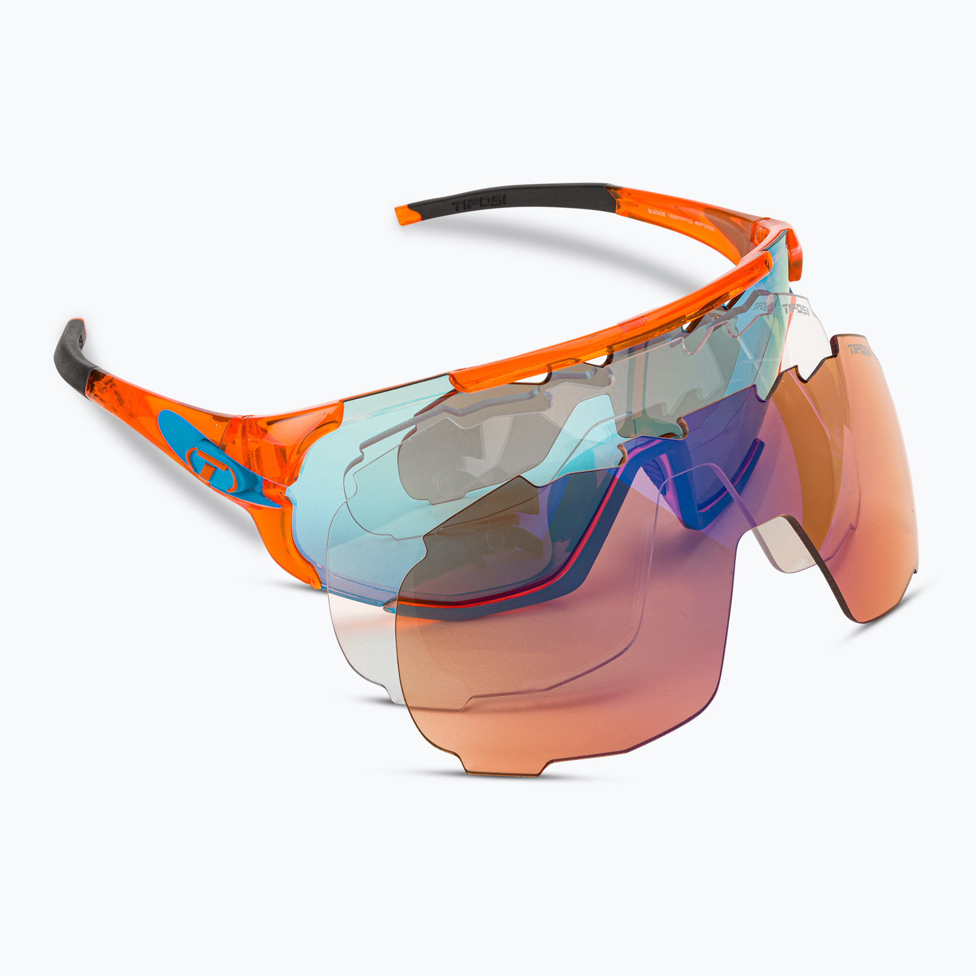 Cyklistické okuliare Tifosi Sledge Clarion crystal orange/clarion blue/ac red/clear (Sledge 1630101722)