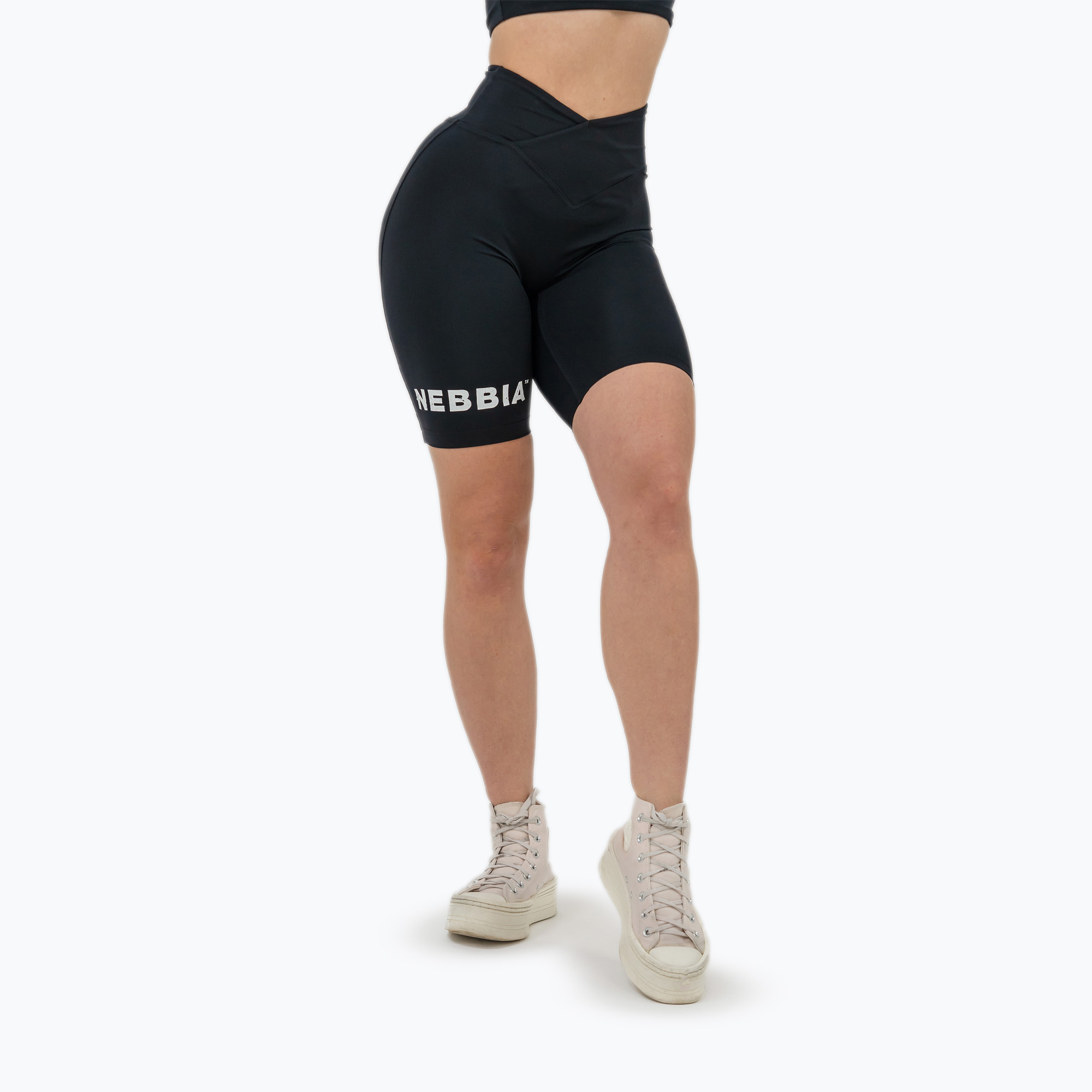 Dámske športové šortky NEBBIA 9′′ Snatched High Waisted black (9′′ Snatched High Waisted 614)