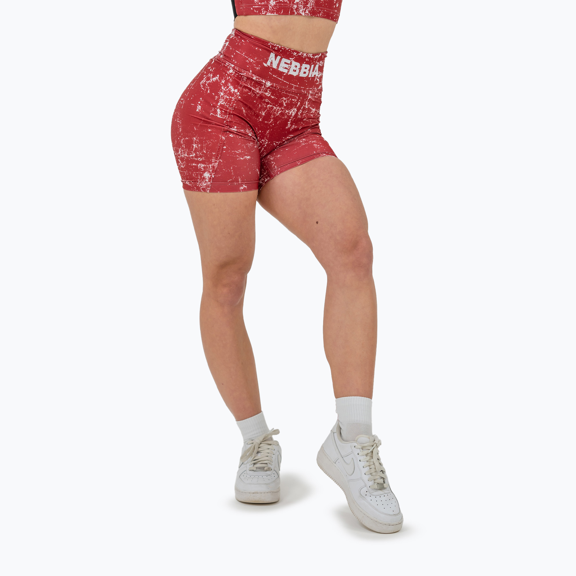 Dámske športové šortky NEBBIA 5′′ Hammies High Waisted red (5′′ Hammies High Waisted 615)