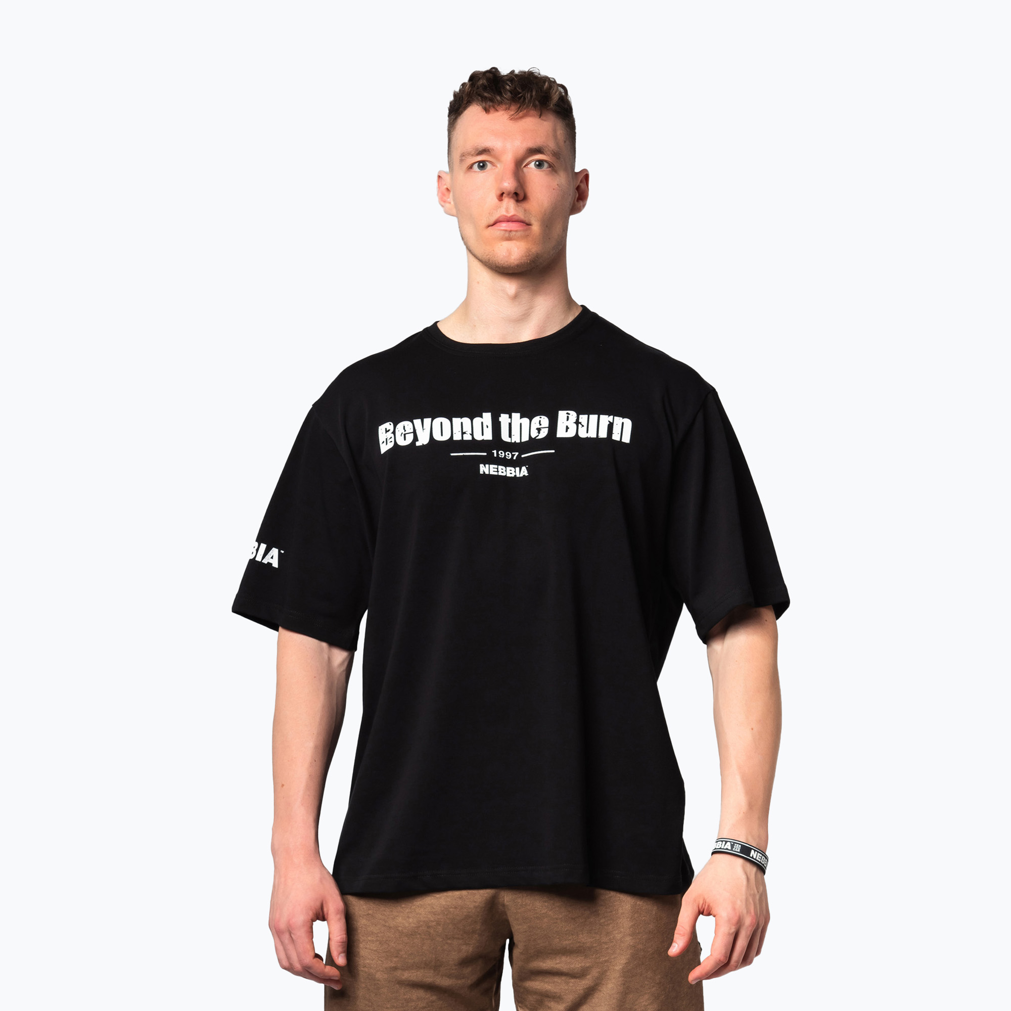 Pánske športové tričko NEBBIA Heavyweight Grind black