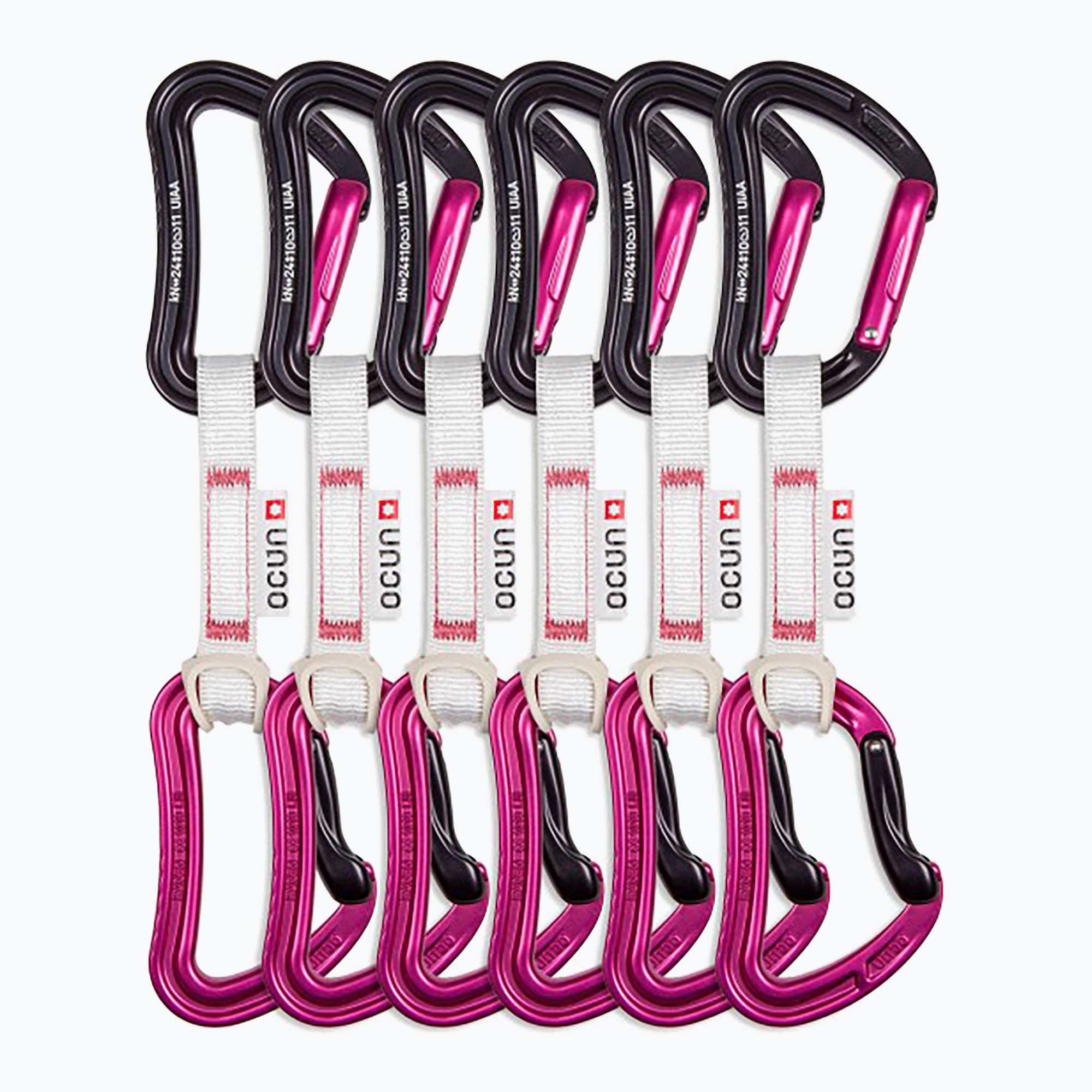 Lezecké expresky Ocun Raven QD Bio-Dyn-Ring 10 cm 6 ks pink