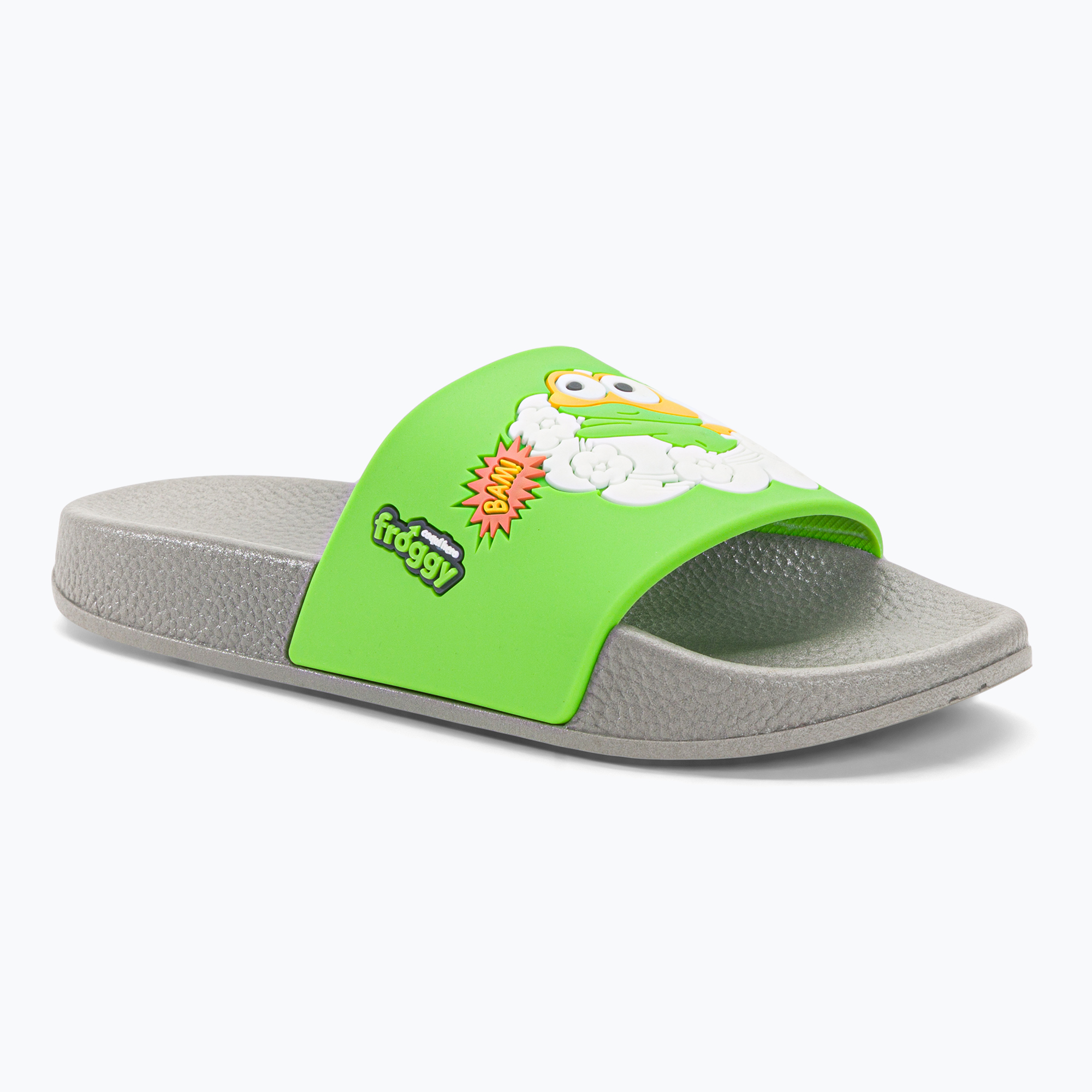Coqui detské žabky Ruki mid. grey/apple green hero (Ruki 6383)