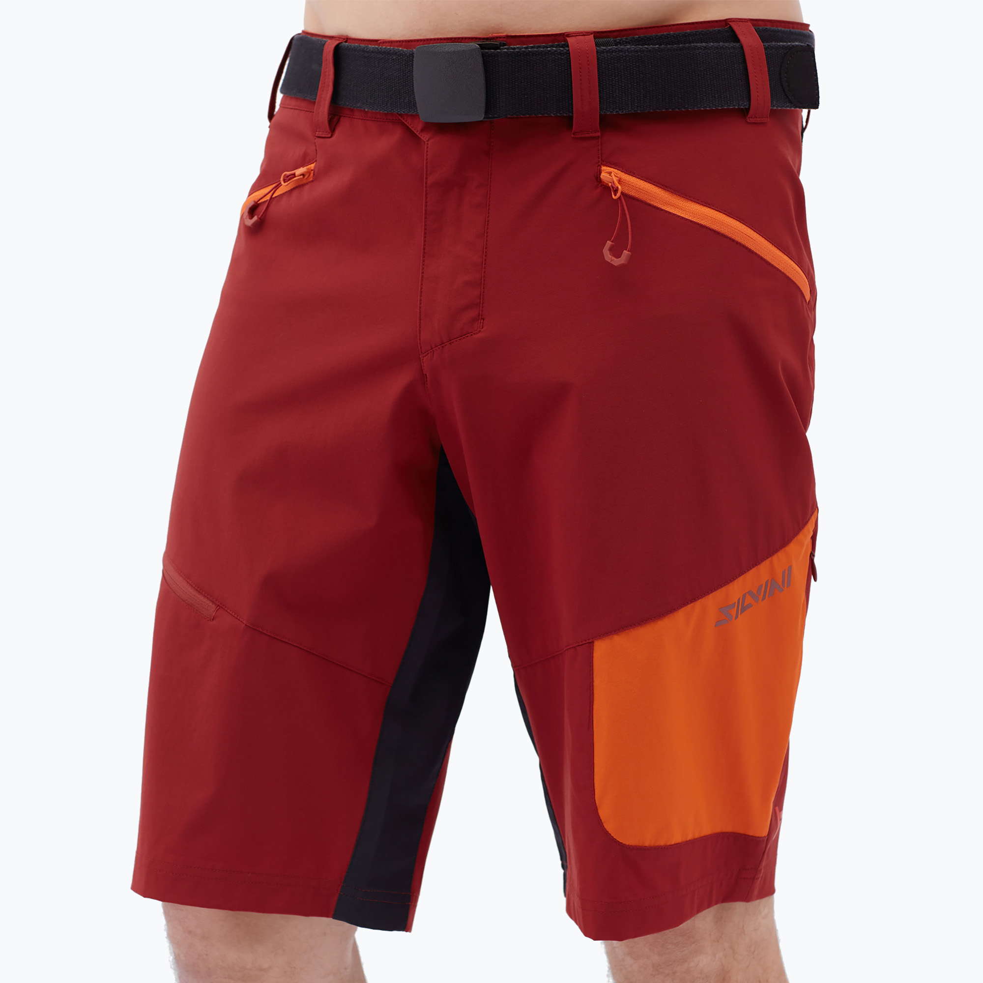 Cyklistické šortky pánske SILVINI Rango Pro merlot/orange (Rango Pro 3123-MP2225/2260)
