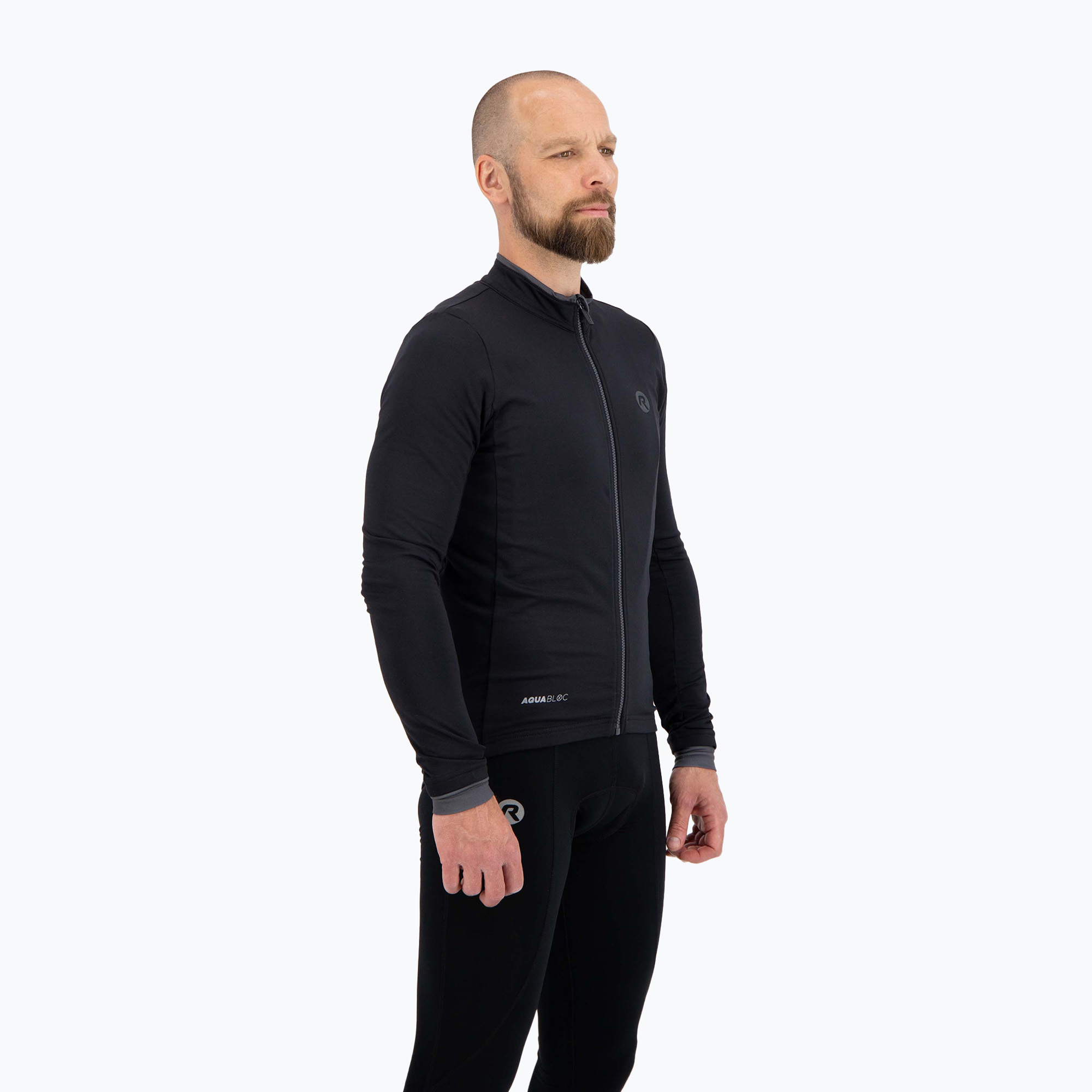 Pánske cyklistické tričko s dlhým rukávom Rogelli Essential black (Essential 001-104)
