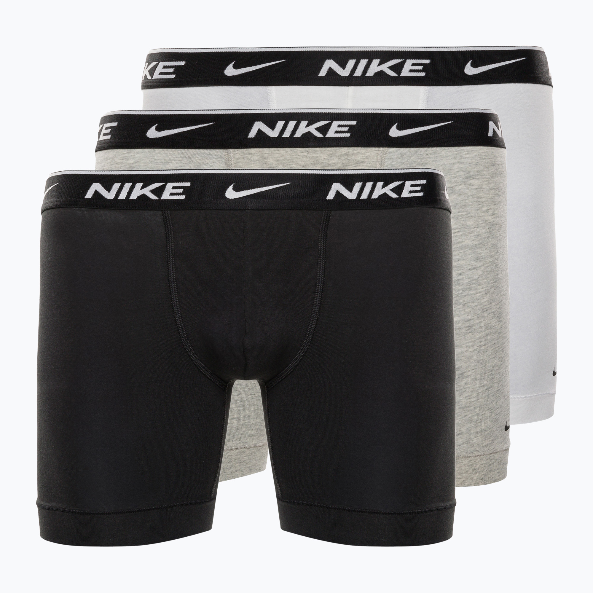 Pánske boxerky Nike Everyday Cotton Stretch 3Pk MP1 white/grey heather / black (Everyday Cotton Stretch KE1007-MP1)