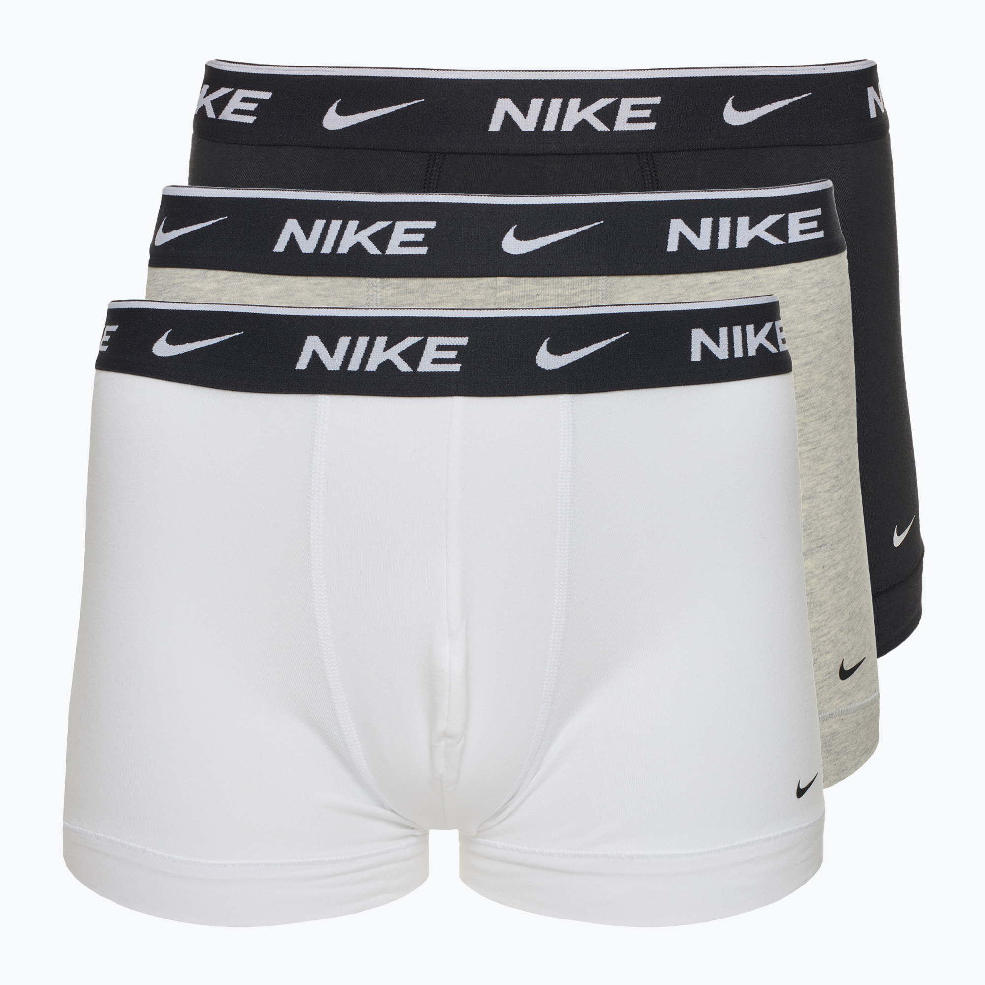 Pánske boxerky Nike Everyday Cotton Stretch Trunk 3 páry white/grey heather/black (Everyday Cotton Stretch Trunk KE1008-MP1)